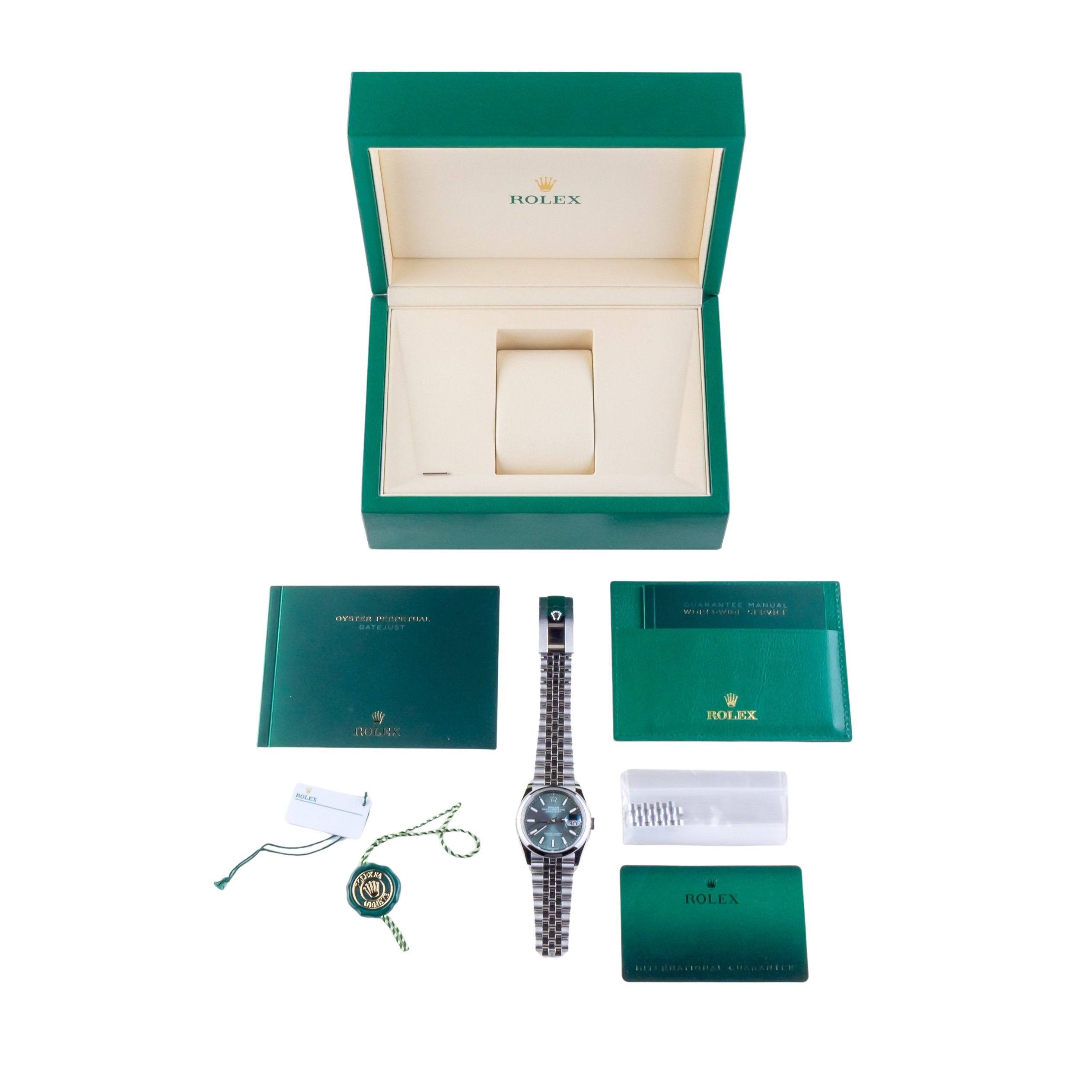 NEW Rolex Datejust Mint Green 126200 2025 (Volledige Set) 8 NEW Rolex Datejust Mint Green 126200 2025 (Volledige Set) - Afbeelding 8
