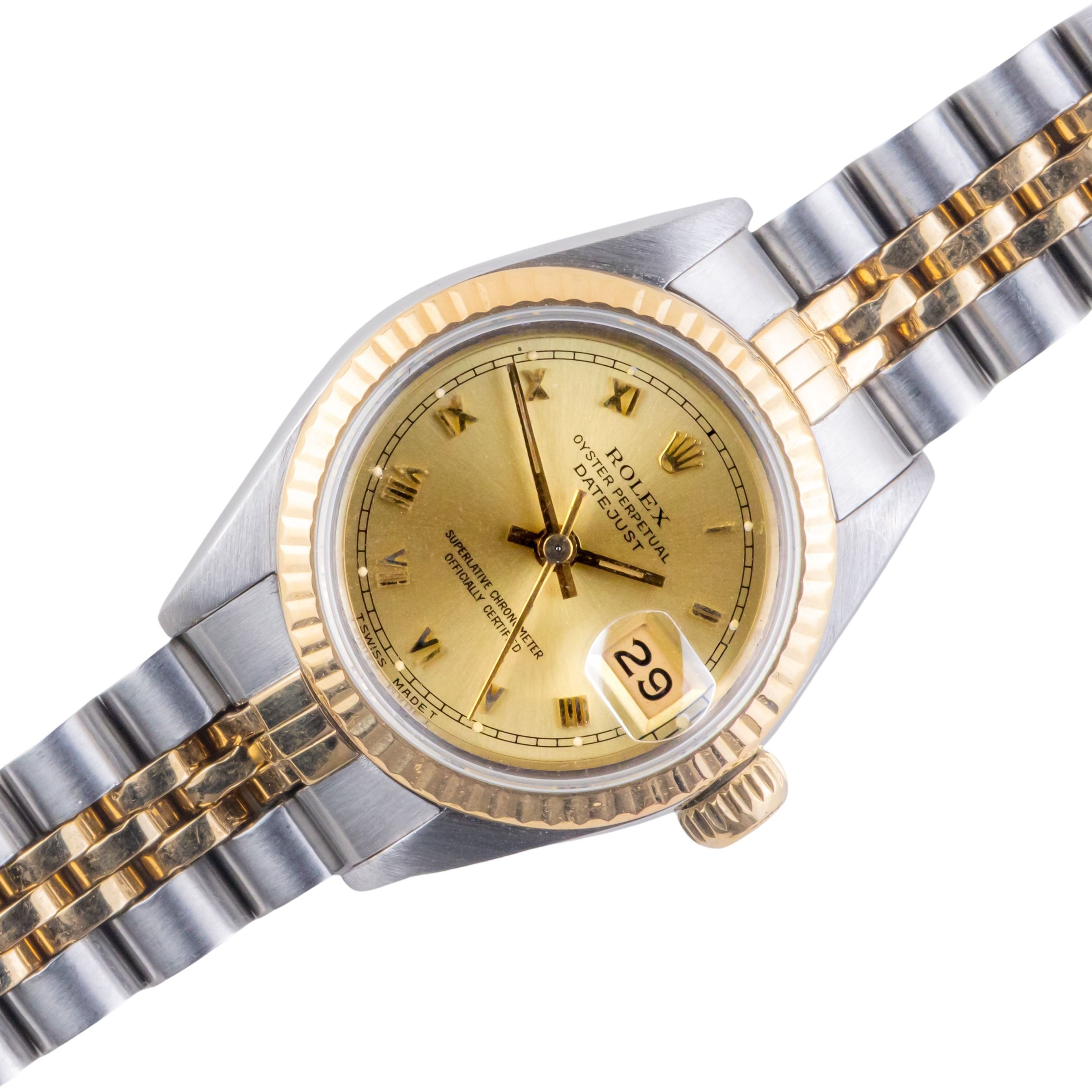Rolex Lady-Datejust Champagne Roman 69173 1993 (Volledige Set) 1 rolex-lady-datejust-69173-97