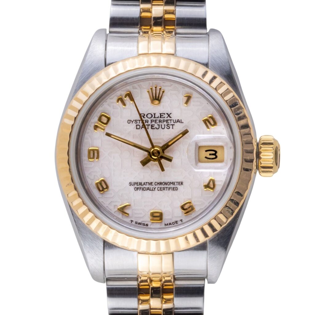 Rolex Lady-Datejust Creme Logo 69173 1996 (Vollständiger Satz) 10 2E0B4261 1CG 3M Langedyk Vintage Watches
