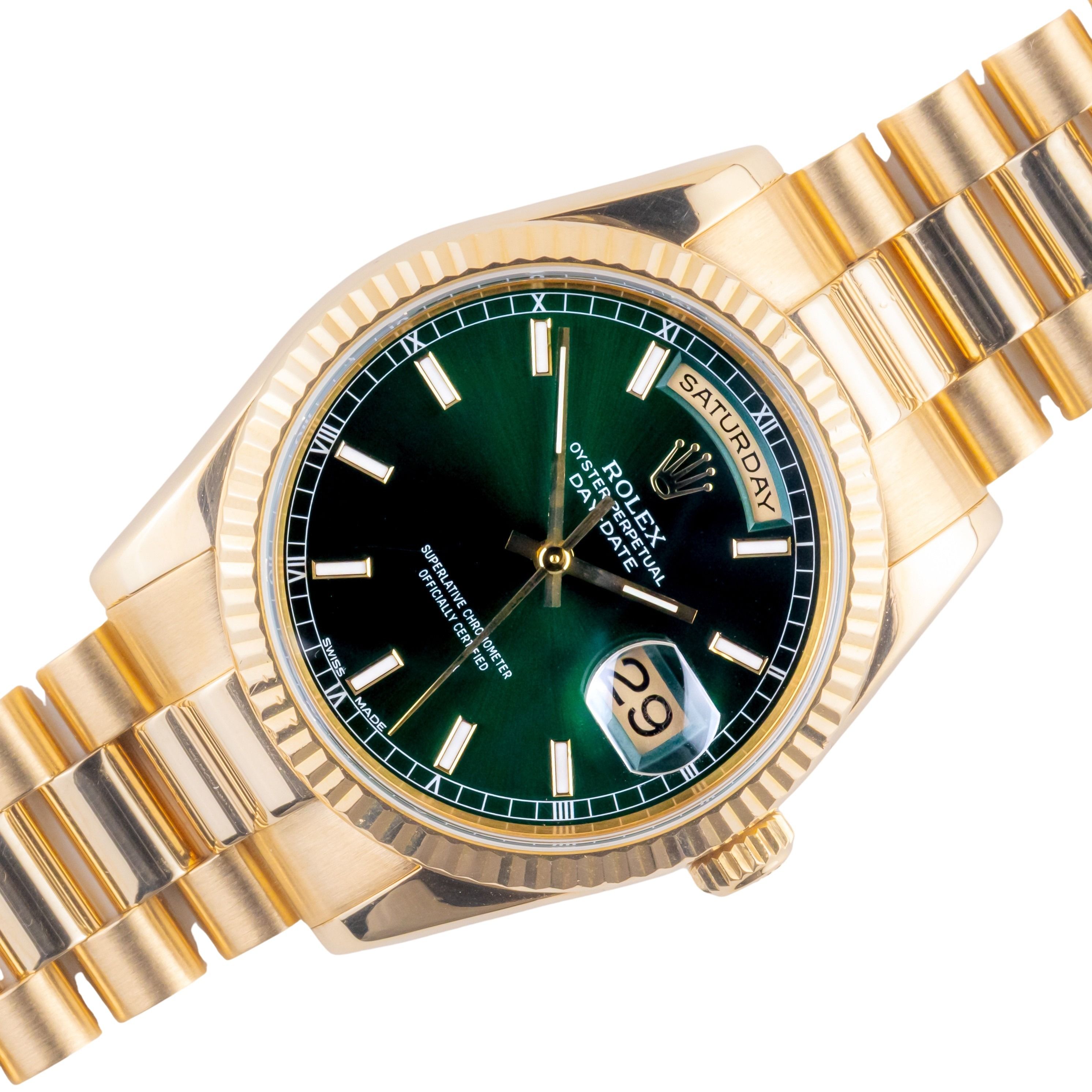 Rolex Day-Date Green 118238 2001 (Vollständiger Satz) 1 Rolex Day-Date Green 118238 2001 (Vollständiger Satz)
