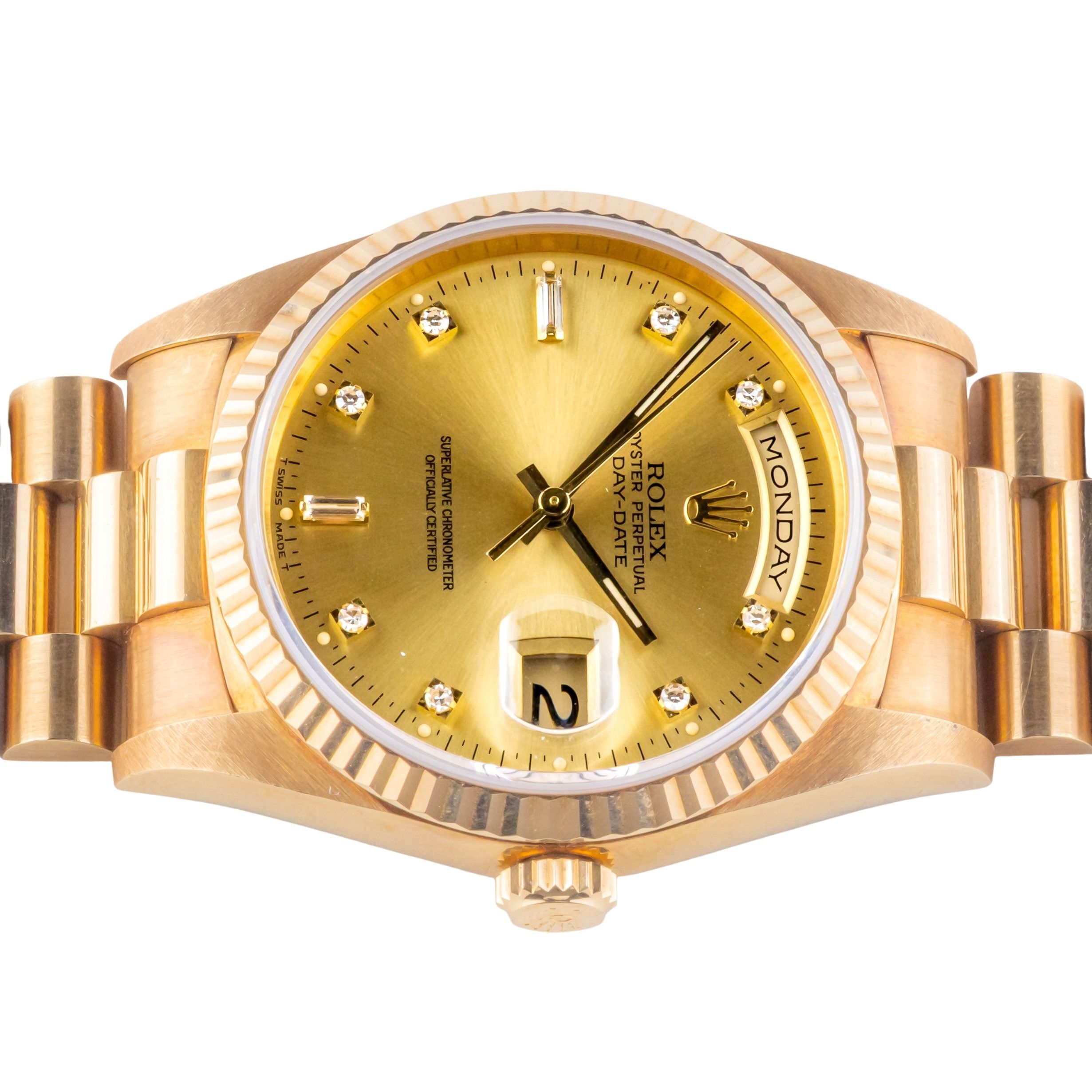 Rolex Day-Date Champagne Diamond 18238 1995 6 Rolex Day-Date Champagne Diamond 18238 1995 - Afbeelding 6