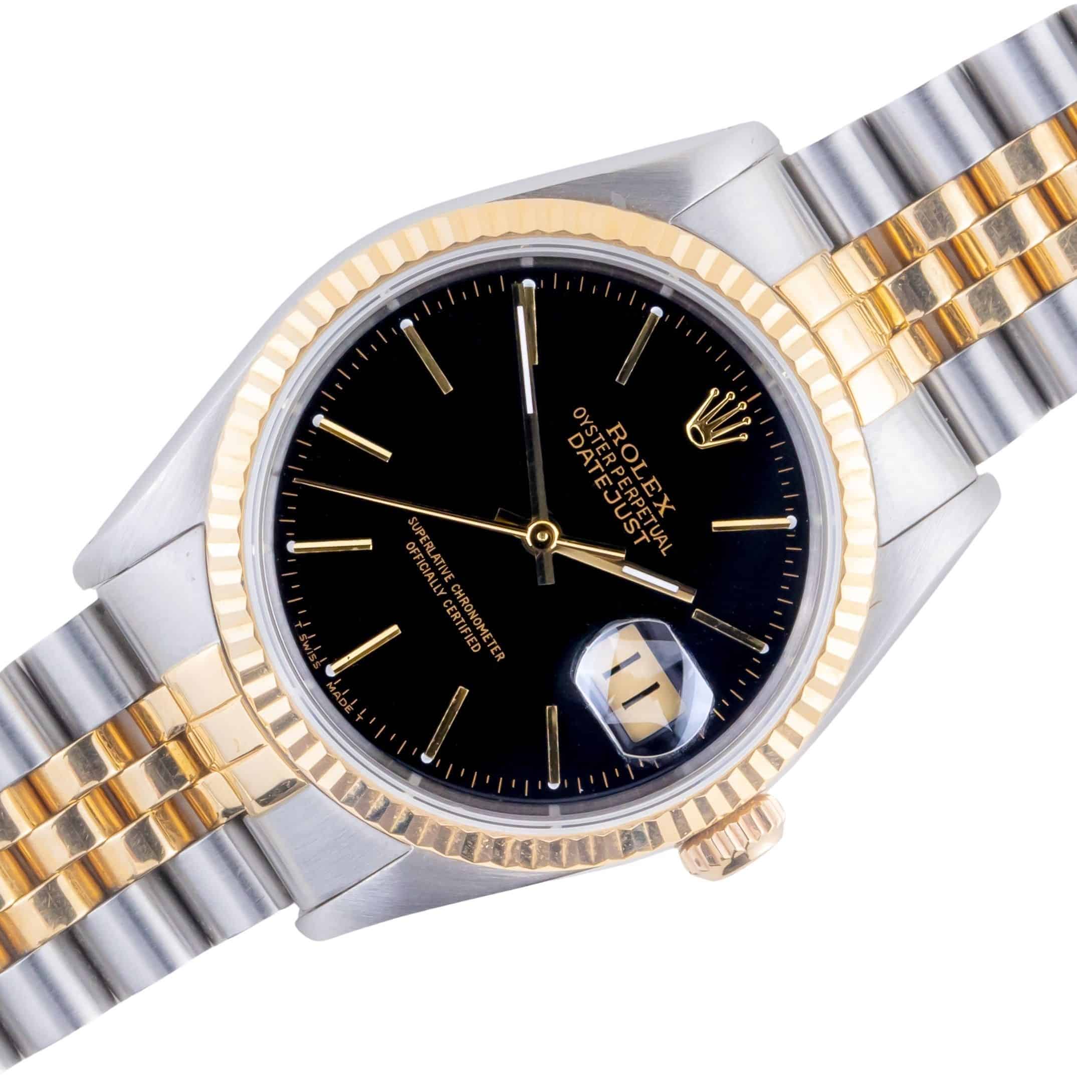 Rolex Oyster Perpetual Datejust Black 16233 1991 (Vollständiger Satz) 1 rolex-datejust-16233-96