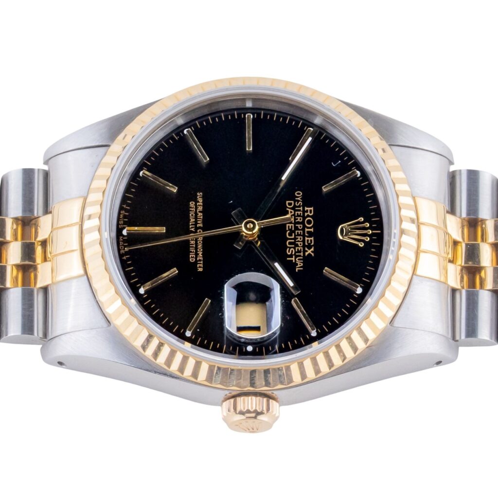 Rolex Oyster Perpetual Datejust Black 16233 1991 (Vollständiger Satz) 13 2E0B5323 1CG 3M Langedyk Vintage Watches