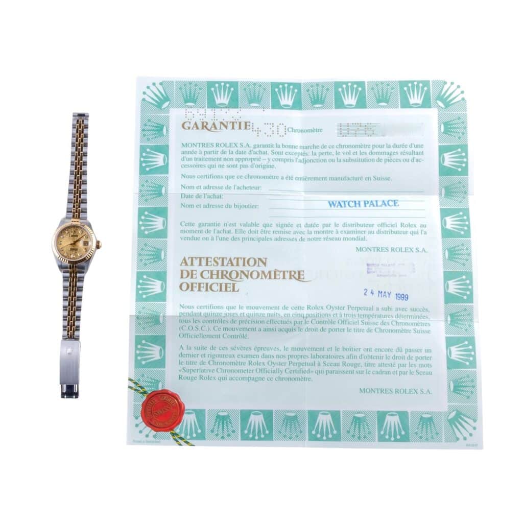 Rolex Lady-Datejust Champagne Logo Diamond 69173 1997 (Vollständiger Satz) 13 rolex-lady-datejust-69173-101