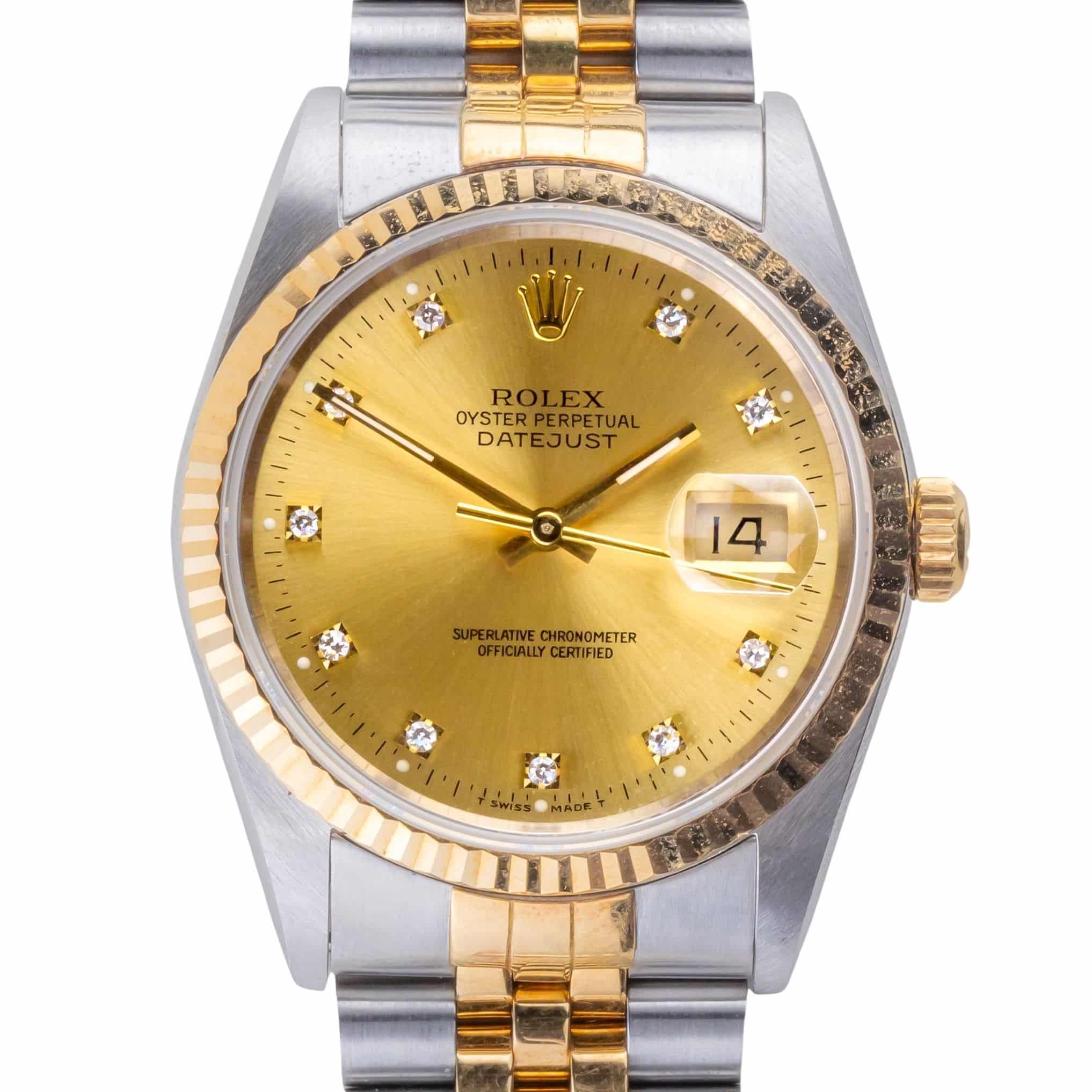 Rolex Oyster Perpetual Datejust Champagne Diamond 16233 1990 3 Rolex Oyster Perpetual Datejust Champagne Diamond 16233 1990 – Bild 3