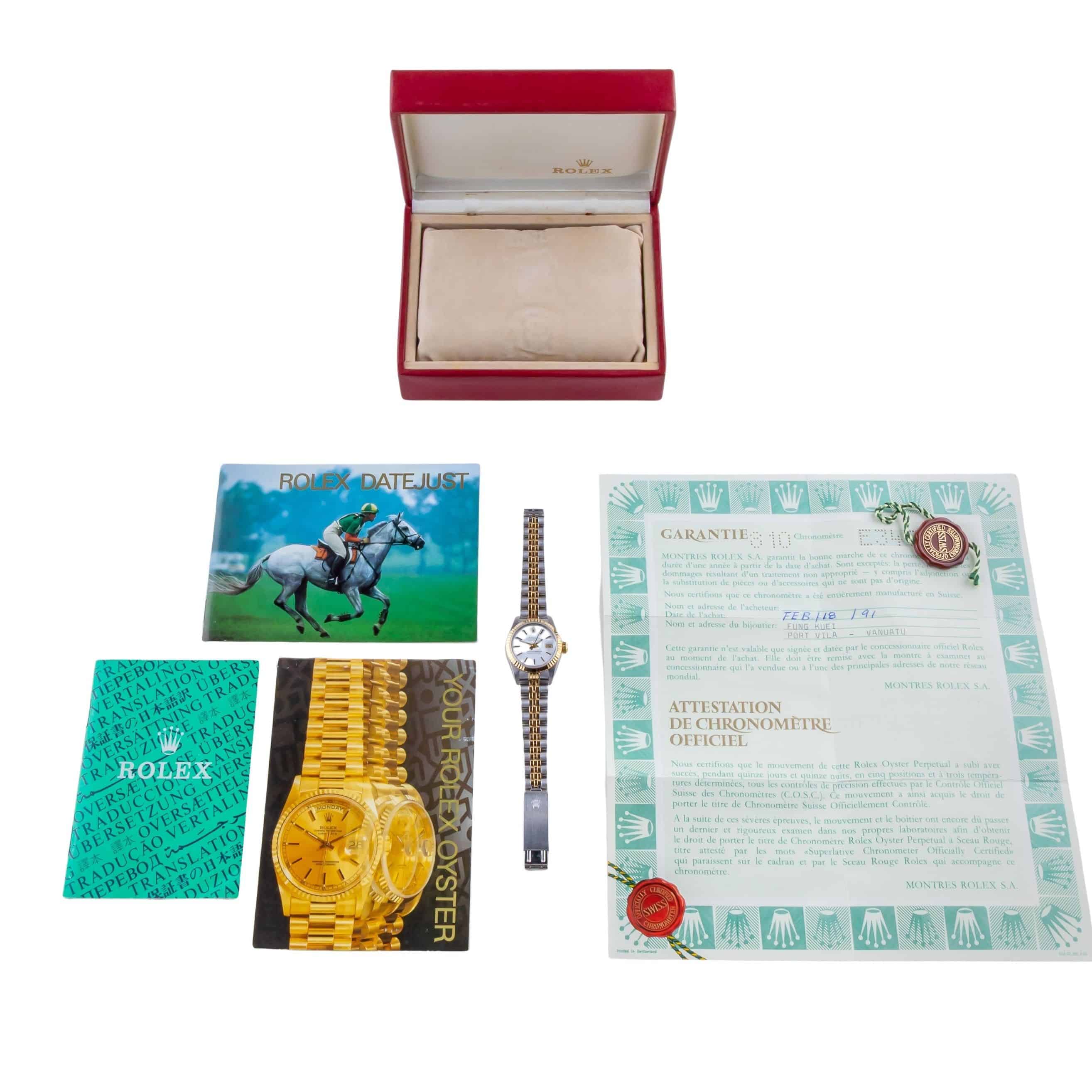 Rolex Lady-Datejust White 69173 1990 (Volledige Set) 8 Rolex Lady-Datejust White 69173 1990 (Volledige Set) - Afbeelding 8