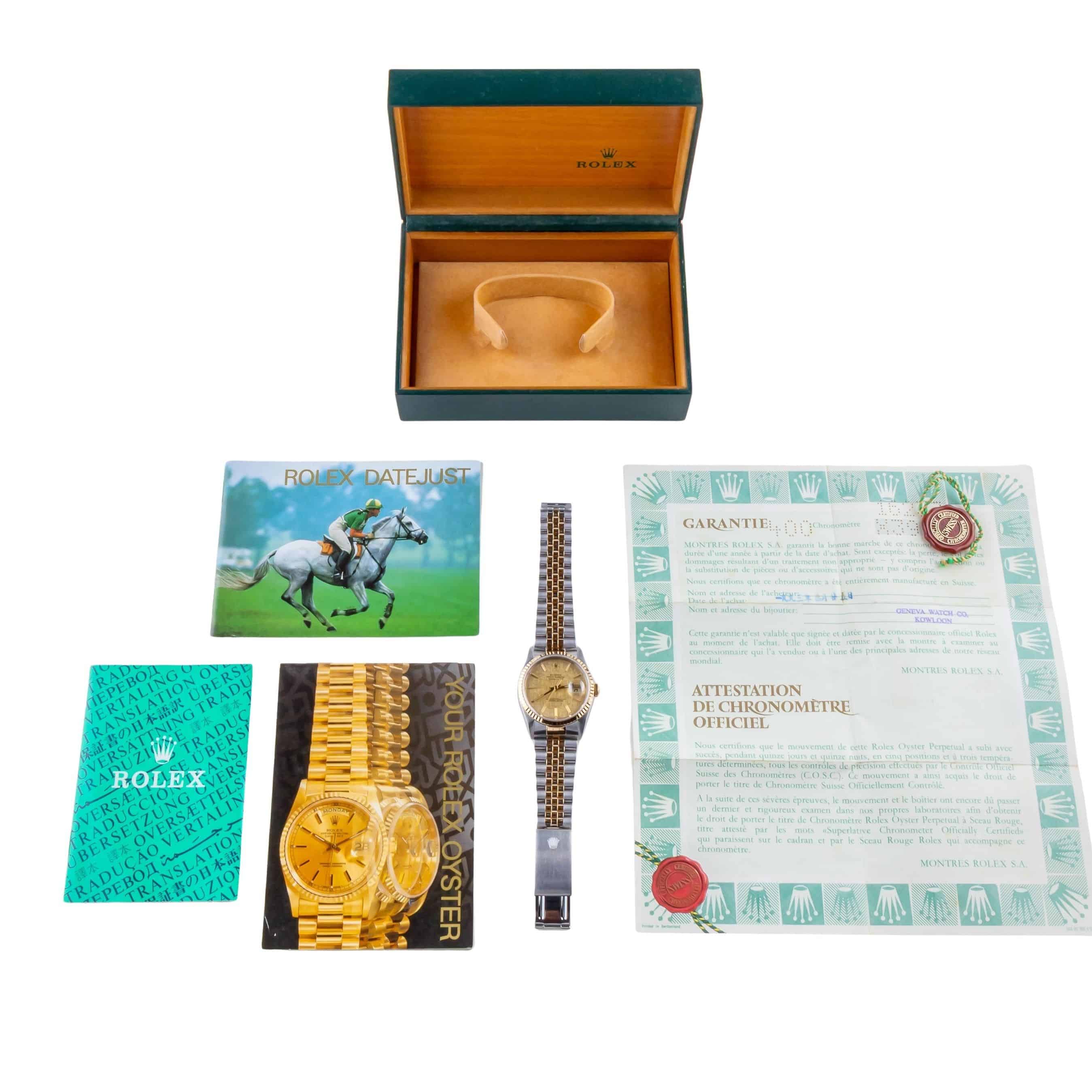 Rolex Oyster Perpetual Datejust Champagne Linen 16233 1991 (Vollständiger Satz) 8 Rolex Oyster Perpetual Datejust Champagne Linen 16233 1991 (Vollständiger Satz) – Bild 8