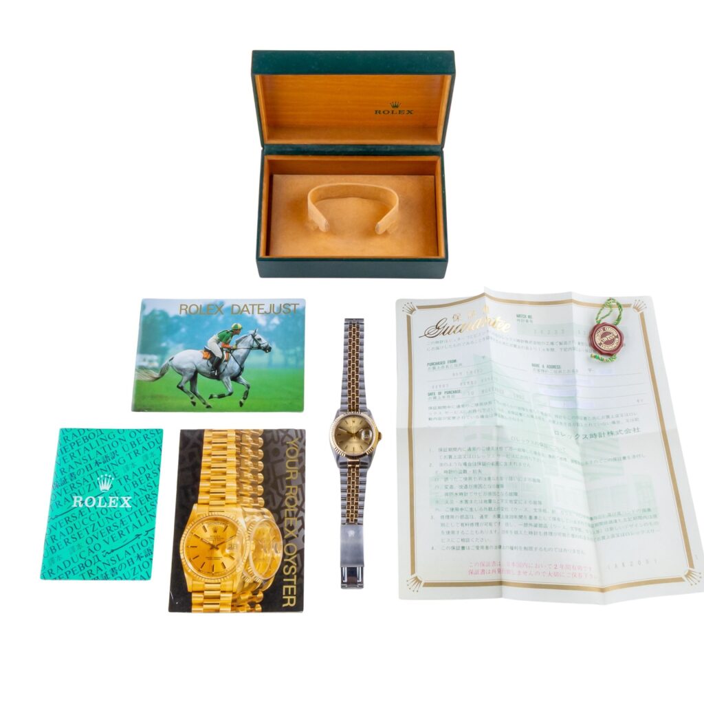 Rolex Oyster Perpetual Datejust Champagner 16233 1991 (Vollständiger Satz) 15 2E0B6169 1CG 3M Langedyk Vintage Watches