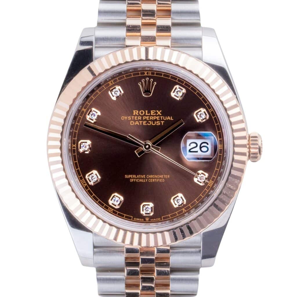 Rolex Oyster Perpetual Datejust Chocolate Diamond 126331 2023 (Vollständiger Satz) 10 2E0B6353 1CG 3M Langedyk Vintage Watches