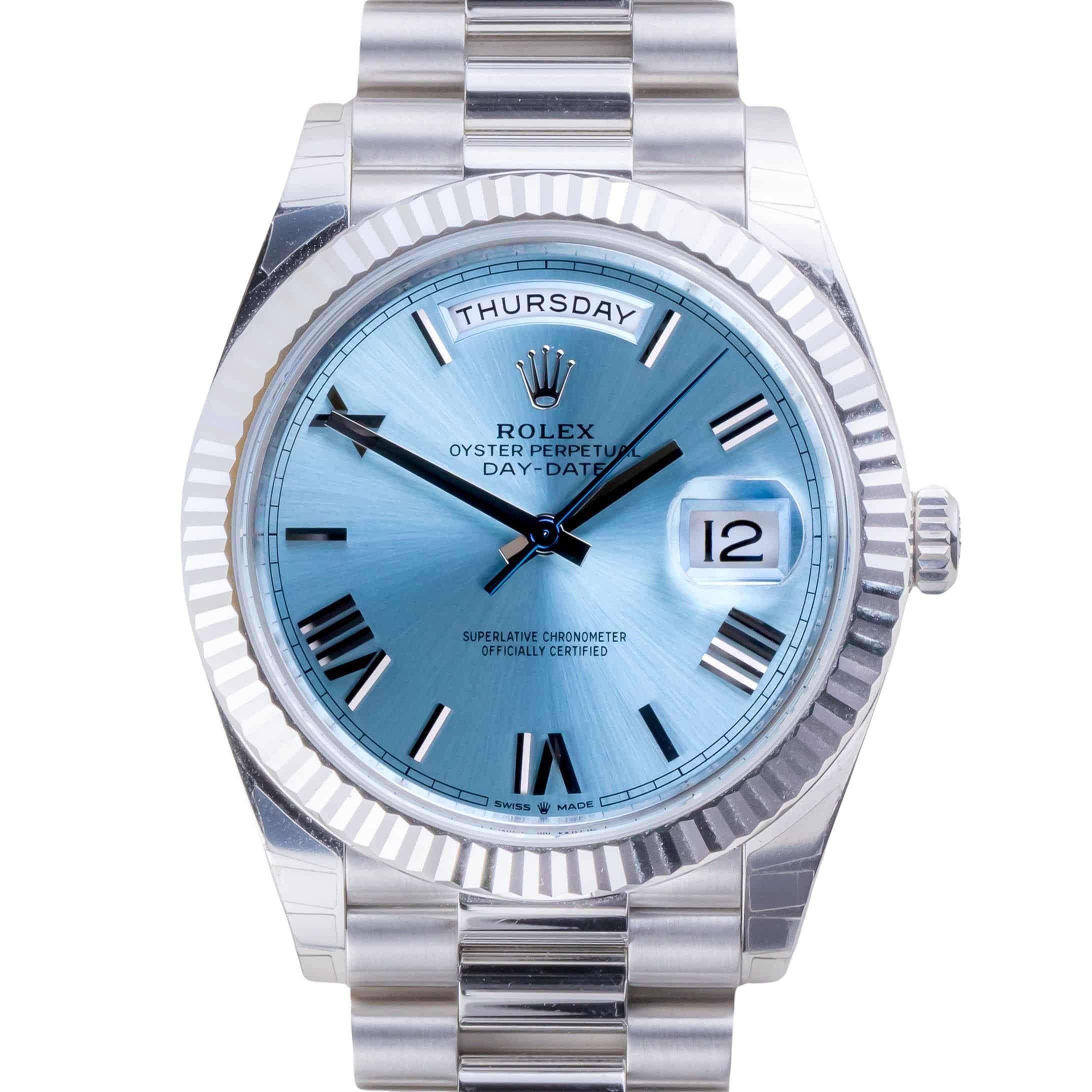 NEW Rolex Oyster Perpetual Day-Date Ice Blue 228236 2026 (Full Set) 3 2E0B6431 1CG 3M
