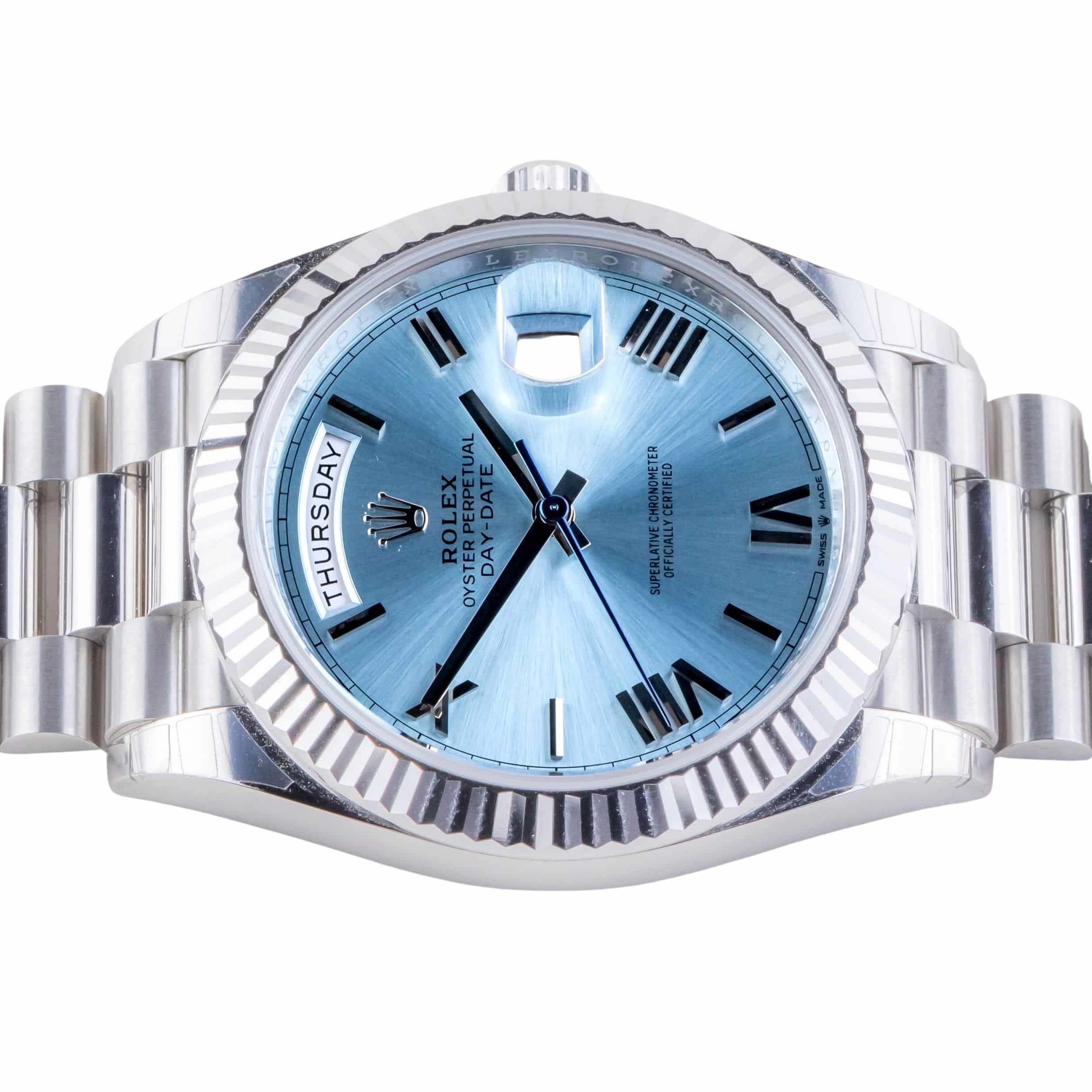 NEW Rolex Oyster Perpetual Day-Date Ice Blue 228236 2026 (Full Set) 5 2E0B6438 1CG 3M