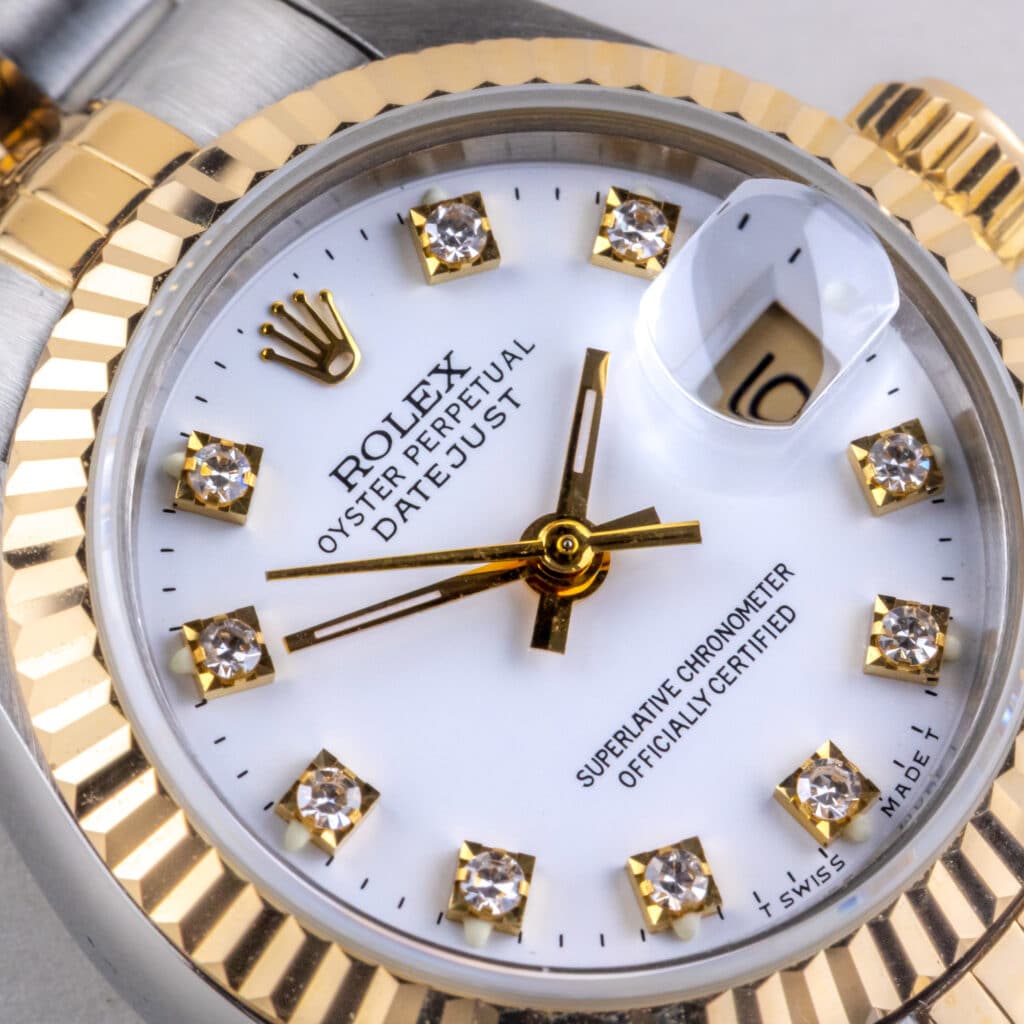 Alternative view of Rolex Lady-Datejust White Diamond 69173 1990 (Volledige Set)