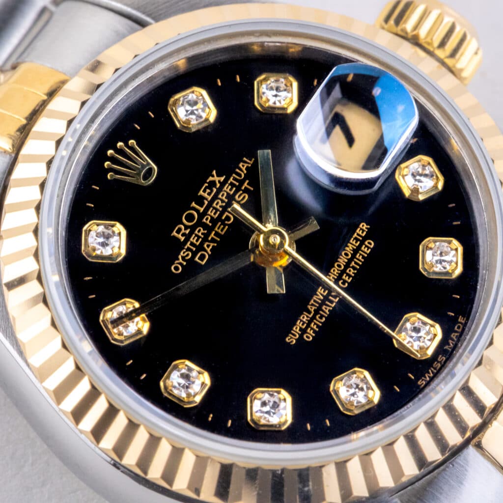 Alternative view of Rolex Lady-Datejust Black Diamond 69173 1987 (Volledige Set)