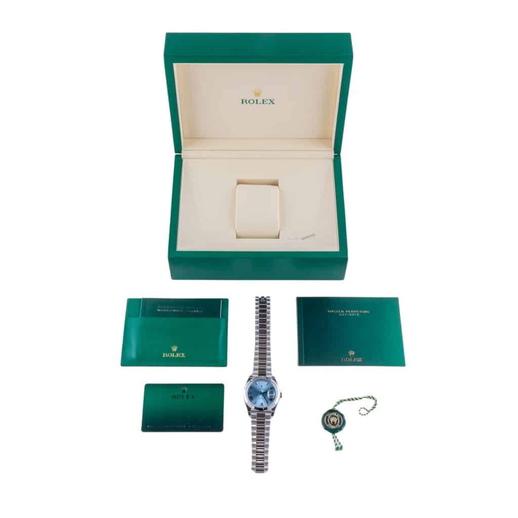 NEW Rolex Oyster Perpetual Day-Date Ice Blue 228236 2026 (Full Set) 15 2E0B6593 1CG 3M