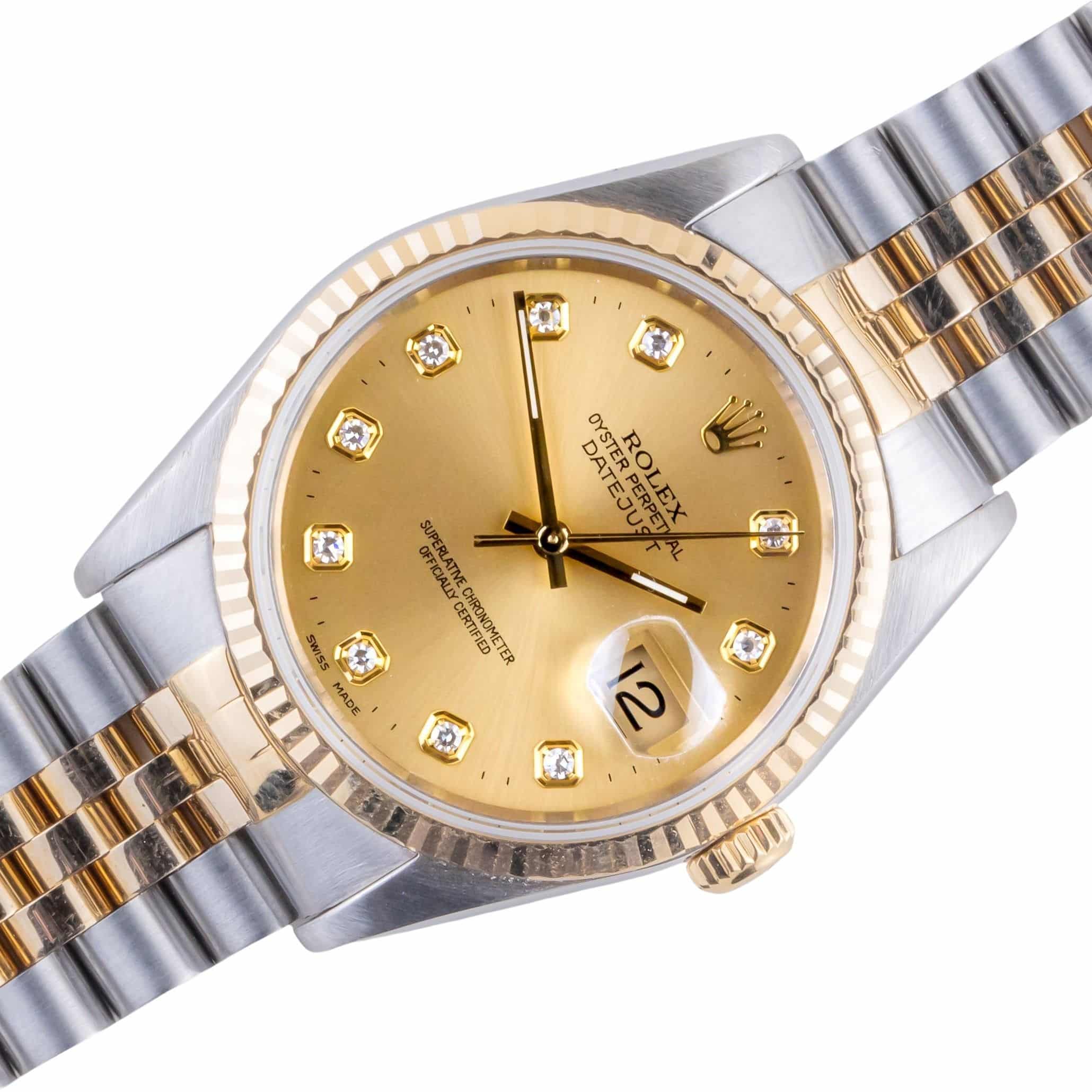 Rolex Oyster Perpetual Datejust Champagne Diamond 16233 1988 (Full Set) 1 rolex-datejust-16233-130