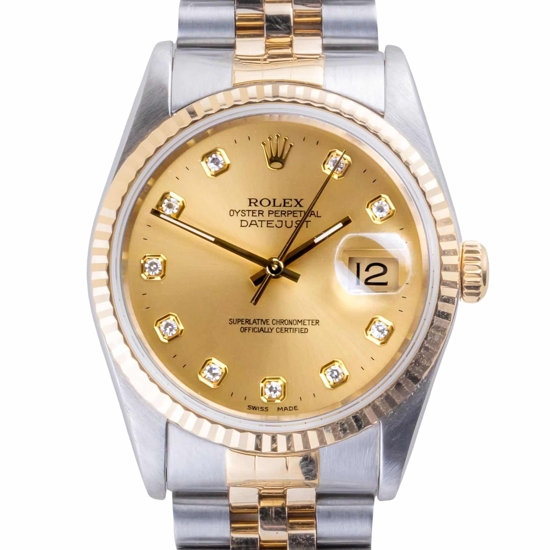 Rolex Oyster Perpetual Datejust Champagne Diamond 16233 1988 (Full Set) 3 2E0B6636 1CG 3M