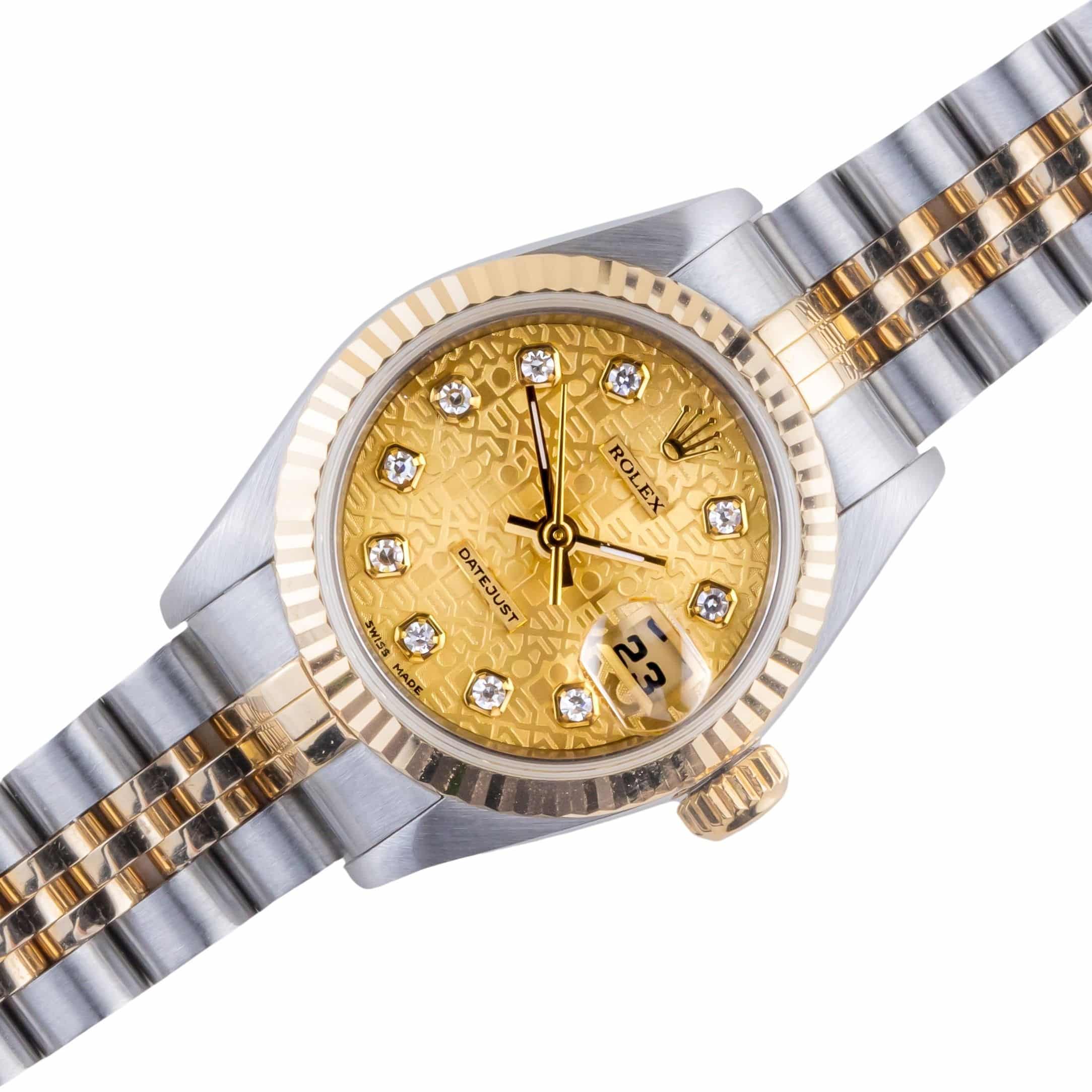 Rolex Lady-Datejust Logo Diamond 69173 1993 (Full Set) 1 rolex-lady-datejust-69173-155