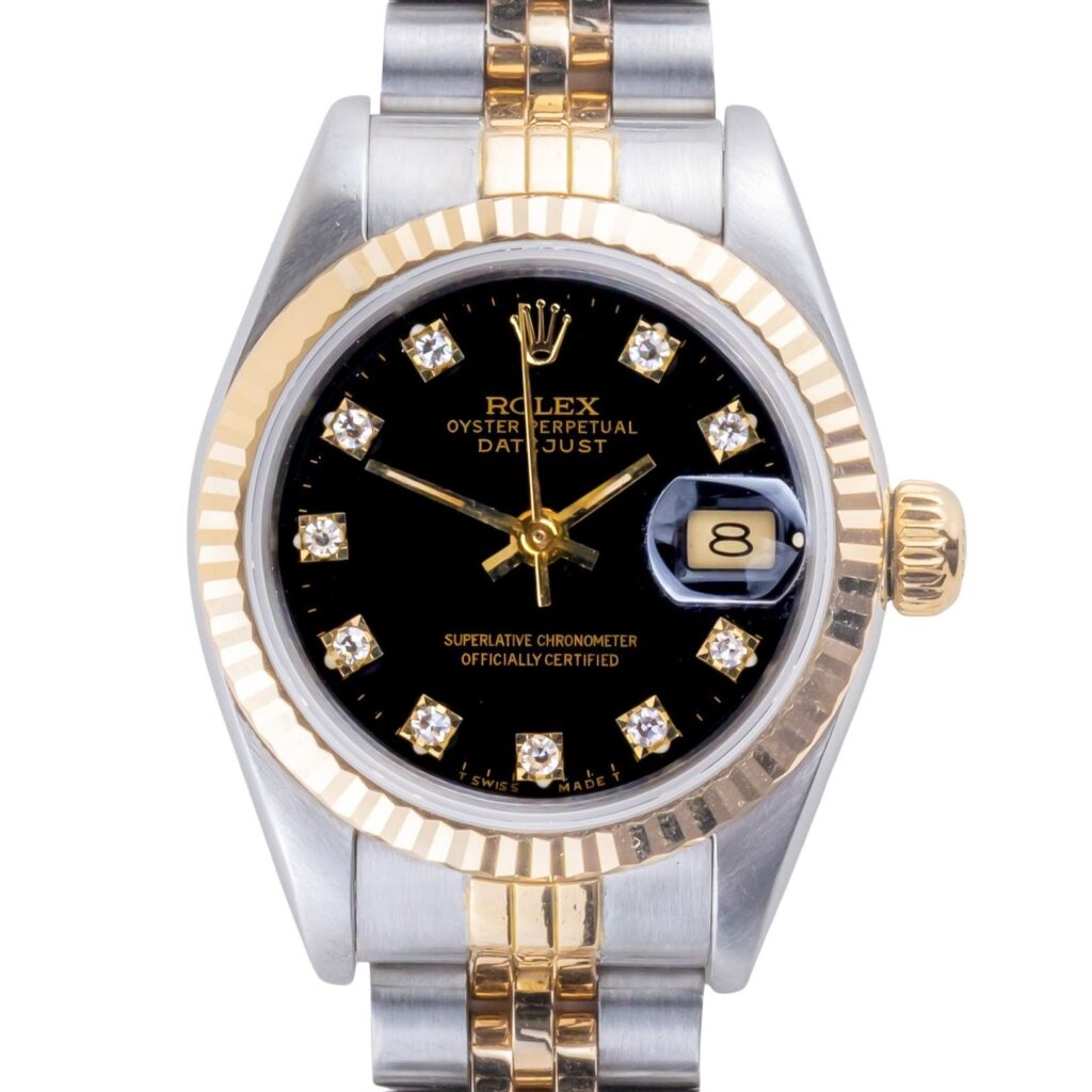 Rolex Lady-Datejust Black Diamond 69173 1990 (Volledige Set) 10 2E0B7022 1CG 3M Langedyk Vintage Watches