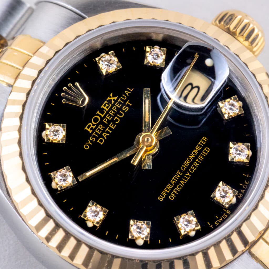 Alternative view of Rolex Lady-Datejust Black Diamond 69173 1990 (Vollständiger Satz)