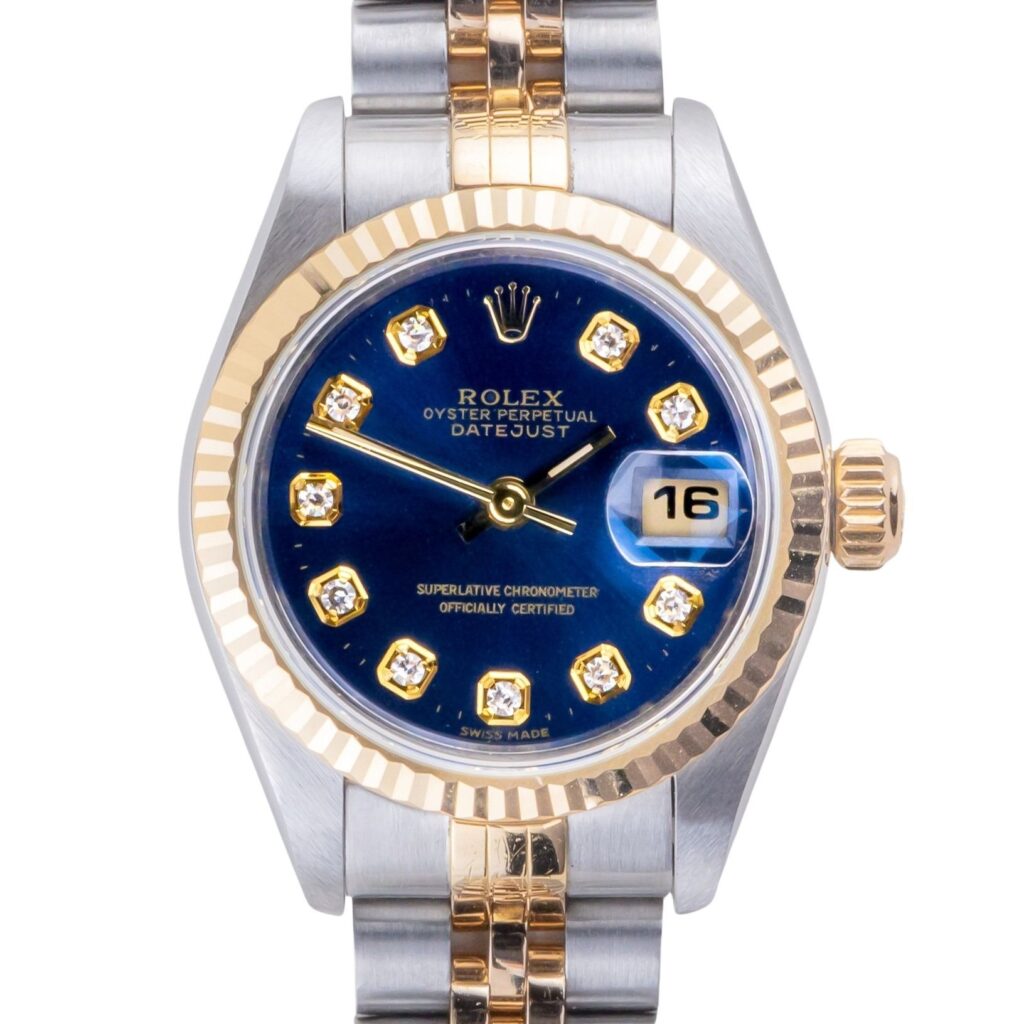 Rolex Lady-Datejust Blue Diamond 79173 1999 (Vollständiger Satz) 10 2E0B7118 1CG 3M Langedyk Vintage Watches