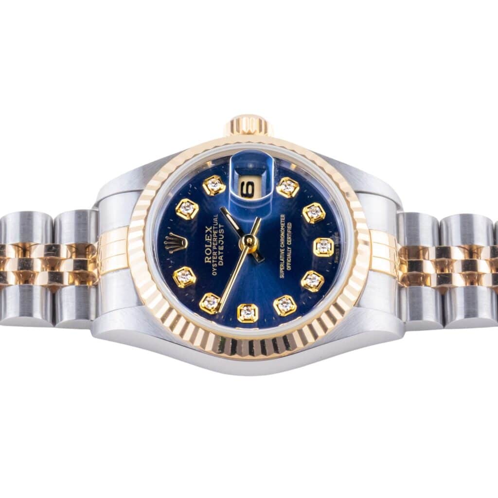 Rolex Lady-Datejust Blue Diamond 79173 1999 (Vollständiger Satz) 12 2E0B7123 1CG 3M Langedyk Vintage Watches