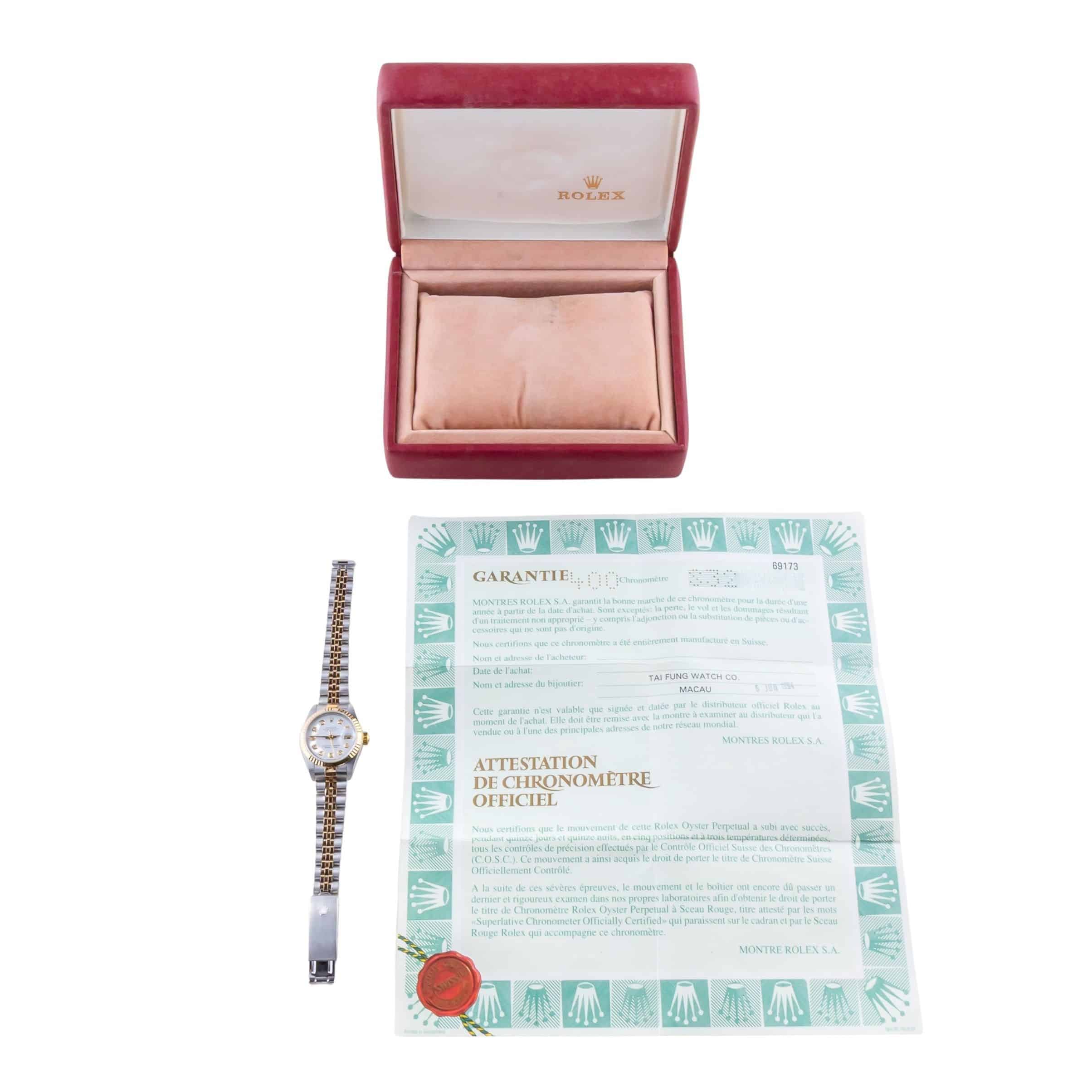 Rolex Lady-Datejust White Diamond 69173 1993 (Full Set) 8 2E0B7362 1CG 3M