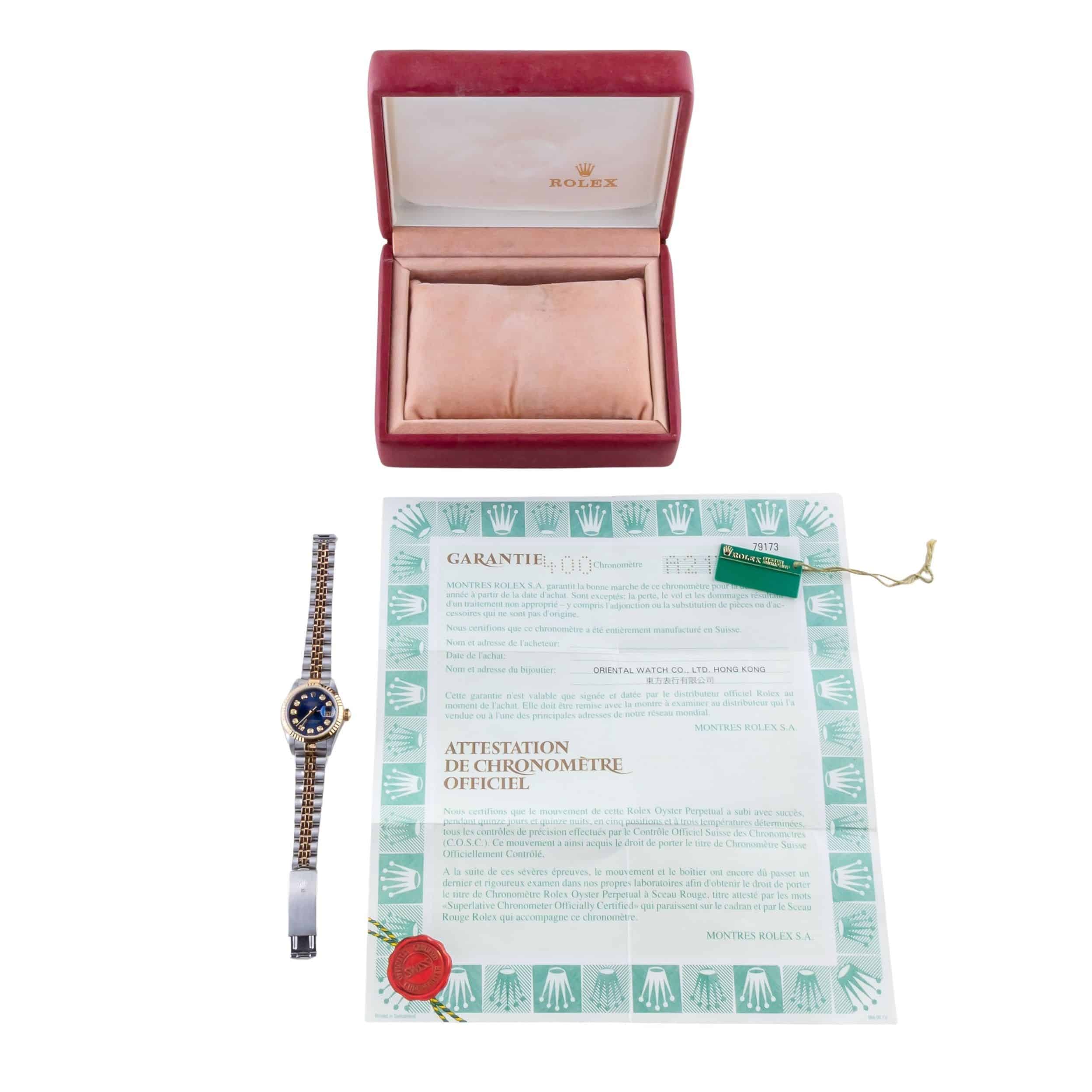 Rolex Lady-Datejust Blue Diamond 79173 1999 (Vollständiger Satz) 8 Rolex Lady-Datejust Blue Diamond 79173 1999 (Vollständiger Satz) – Bild 8