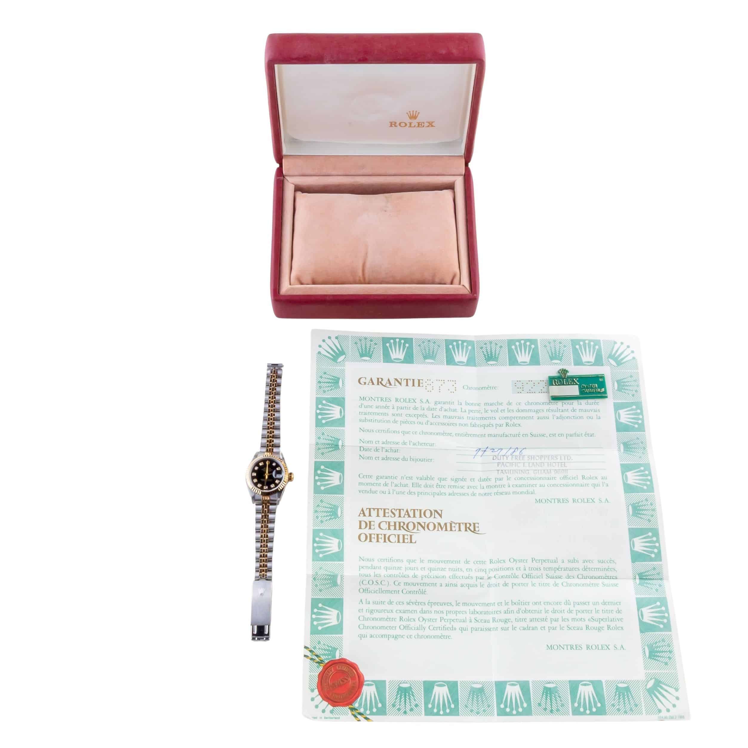 Rolex Lady-Datejust Black Diamond 69173 1987 (Full Set) 8 2E0B7371 1CG 3M