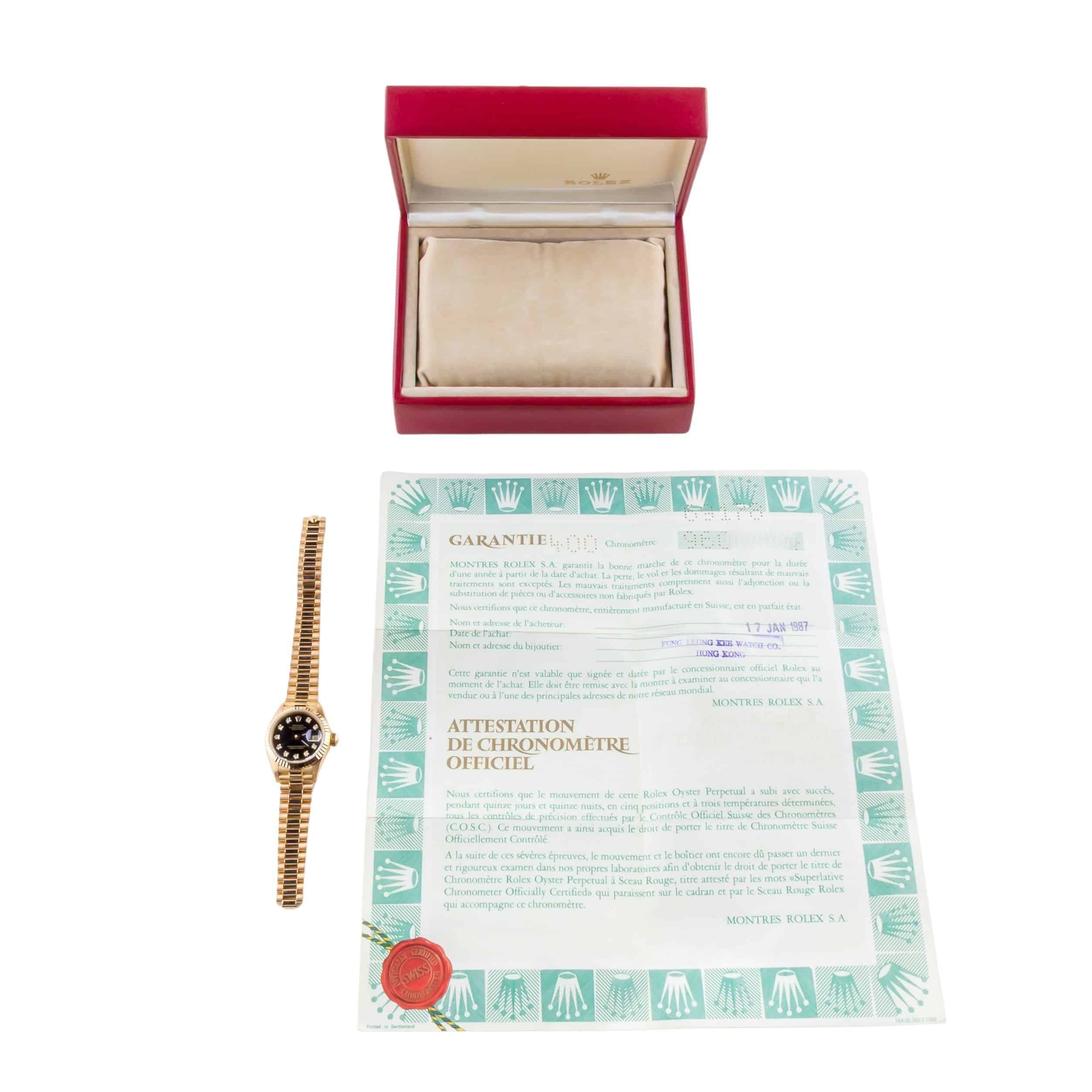 Rolex Lady-Datejust Black Diamond 69178 1986 (Full Set) 8 2E0B7379 1CG 3M