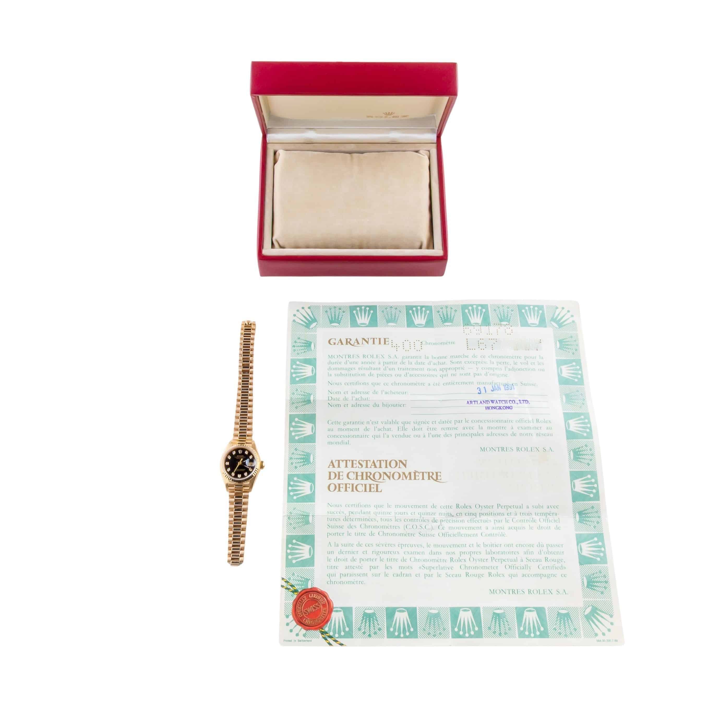 Rolex Lady-Datejust Black Diamond 69178 1989 (Full Set) 8 2E0B7380 1CG 3M