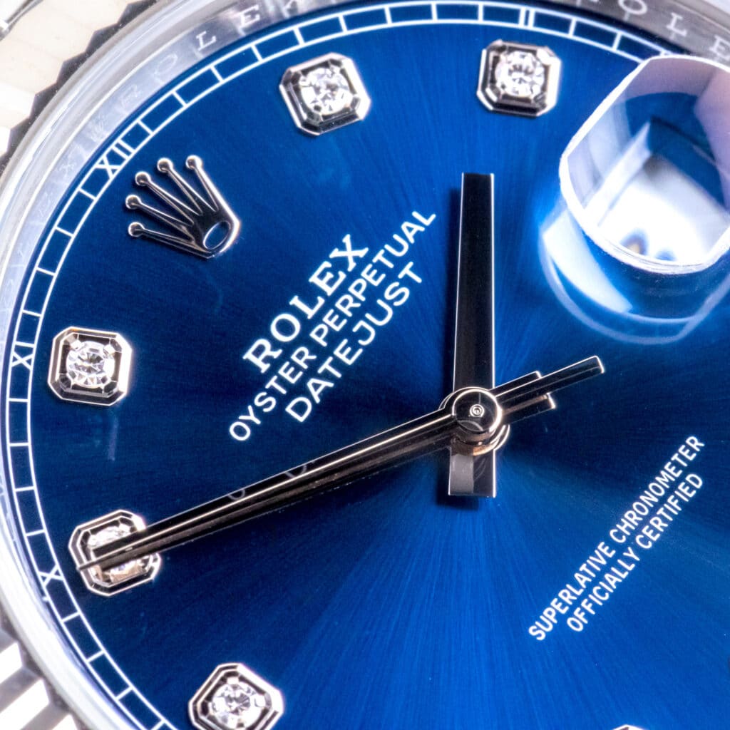 Alternative view of Rolex Datejust 41 Blue Diamond 126334 2023 (Volledige Set)