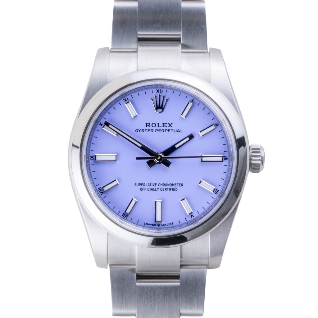 NEW Rolex Oyster Perpetual Lavender 124200 2025 (Volledige Set) 10 2E0B8319 1CG 3M Langedyk Vintage Watches