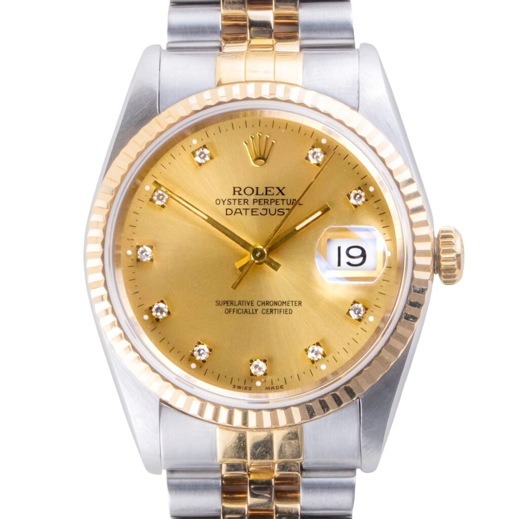Rolex Oyster Perpetual Datejust Champagne Diamond 16233 1991 9 2E0B8571 1CG 3M