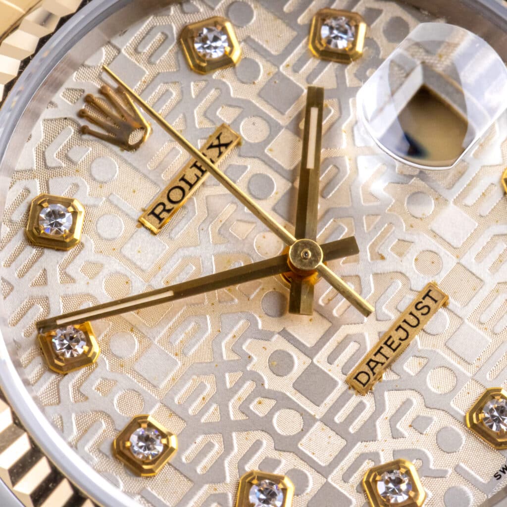 Alternative view of Rolex Oyster Perpetual Datejust Silver Diamond 16233 1993 (Volledige Set)
