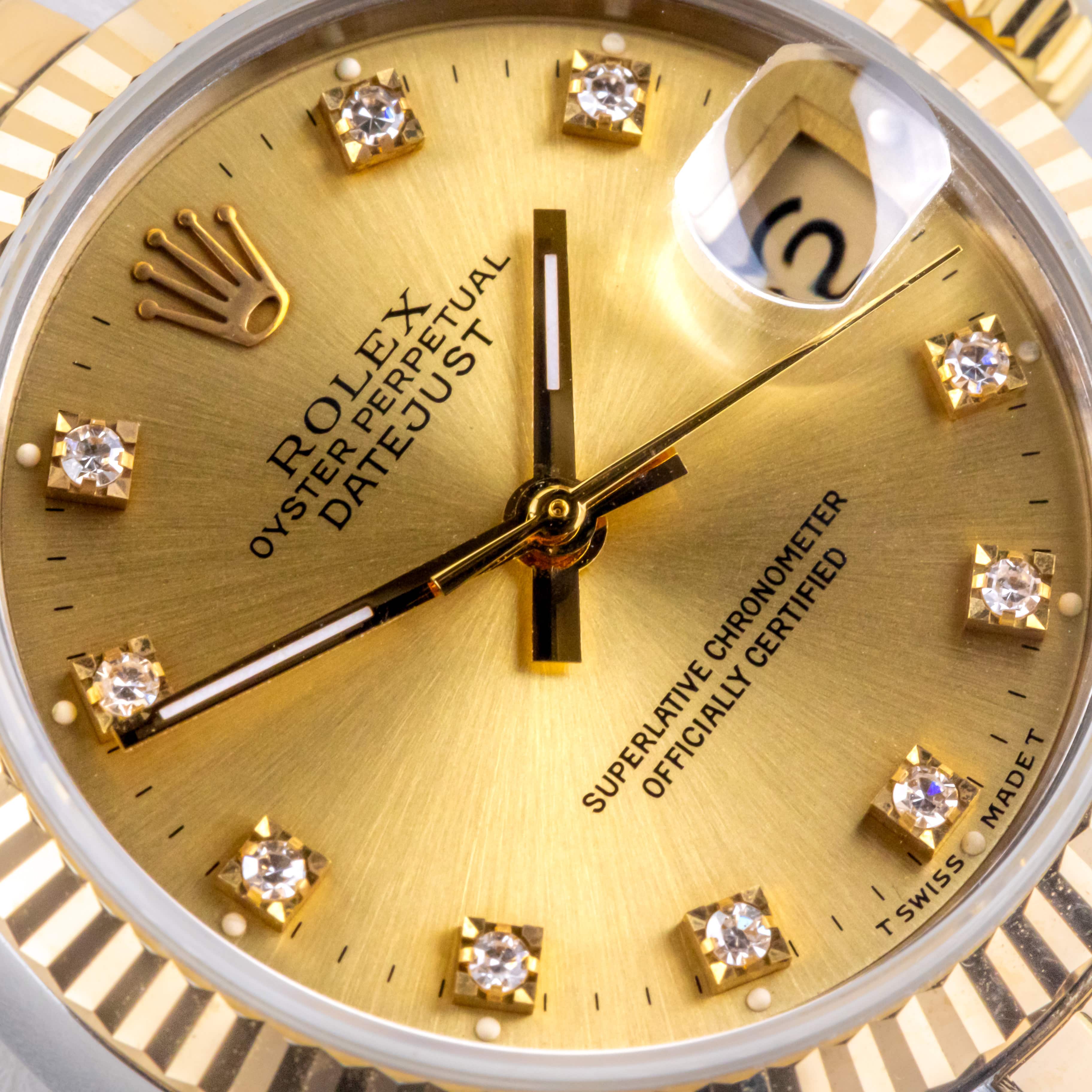 Rolex Oyster Perpetual Datejust Mid-Size Champagne Diamond 68273 1985 (Volledige set) 2 rolex-datejust-68273-9-2