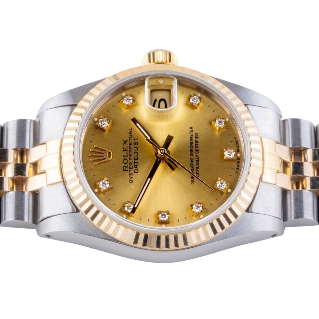 Rolex Oyster Perpetual Datejust Mid-Size Champagne Diamond 68273 1985 (Volledige set) 13 rolex-datejust-68273-9-2