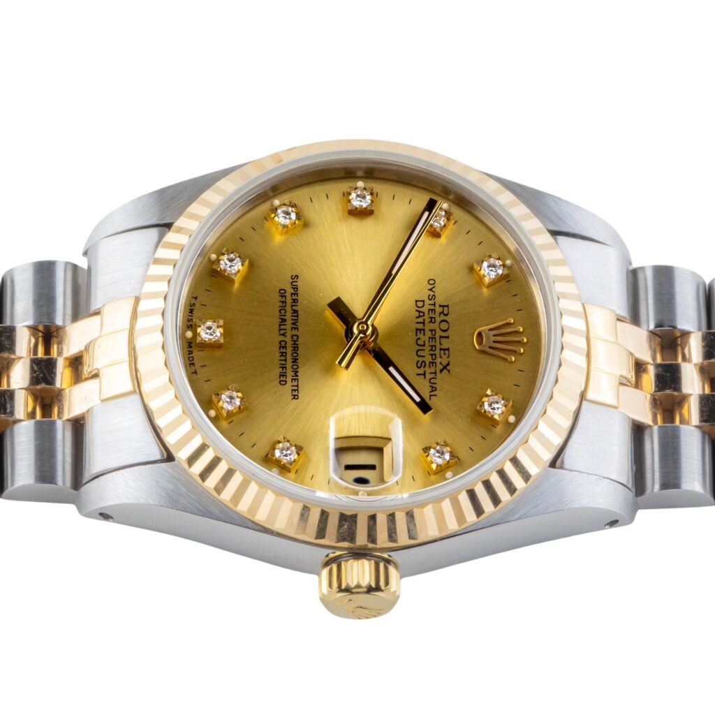 Rolex Oyster Perpetual Datejust Mid-Size Champagne Diamond 68273 1985 (Volledige set) 12 rolex-datejust-68273-9-2