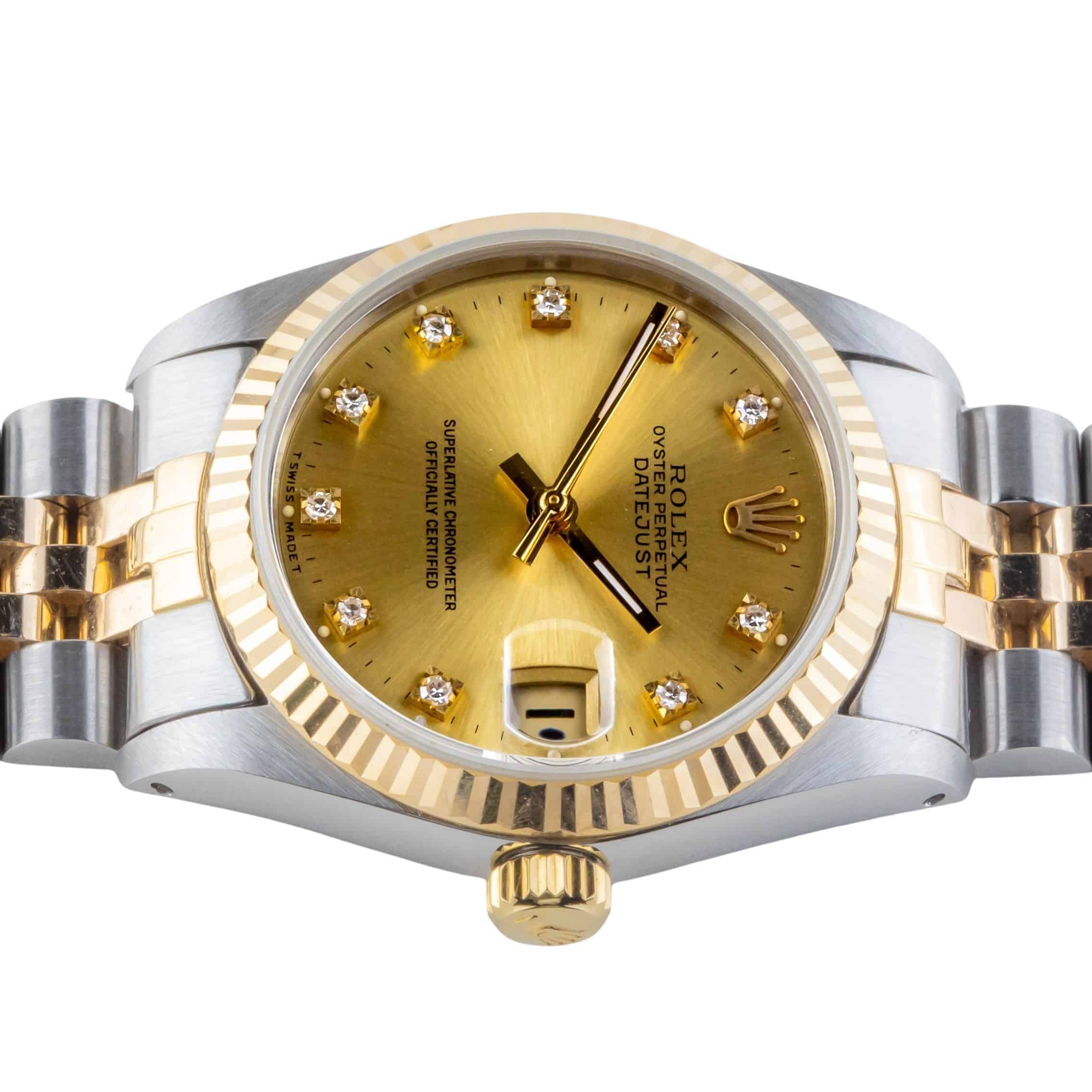 Rolex Oyster Perpetual Datejust Mid-Size Champagne Diamond 68273 1985 (Volledige set) 5 rolex-datejust-68273-9-2