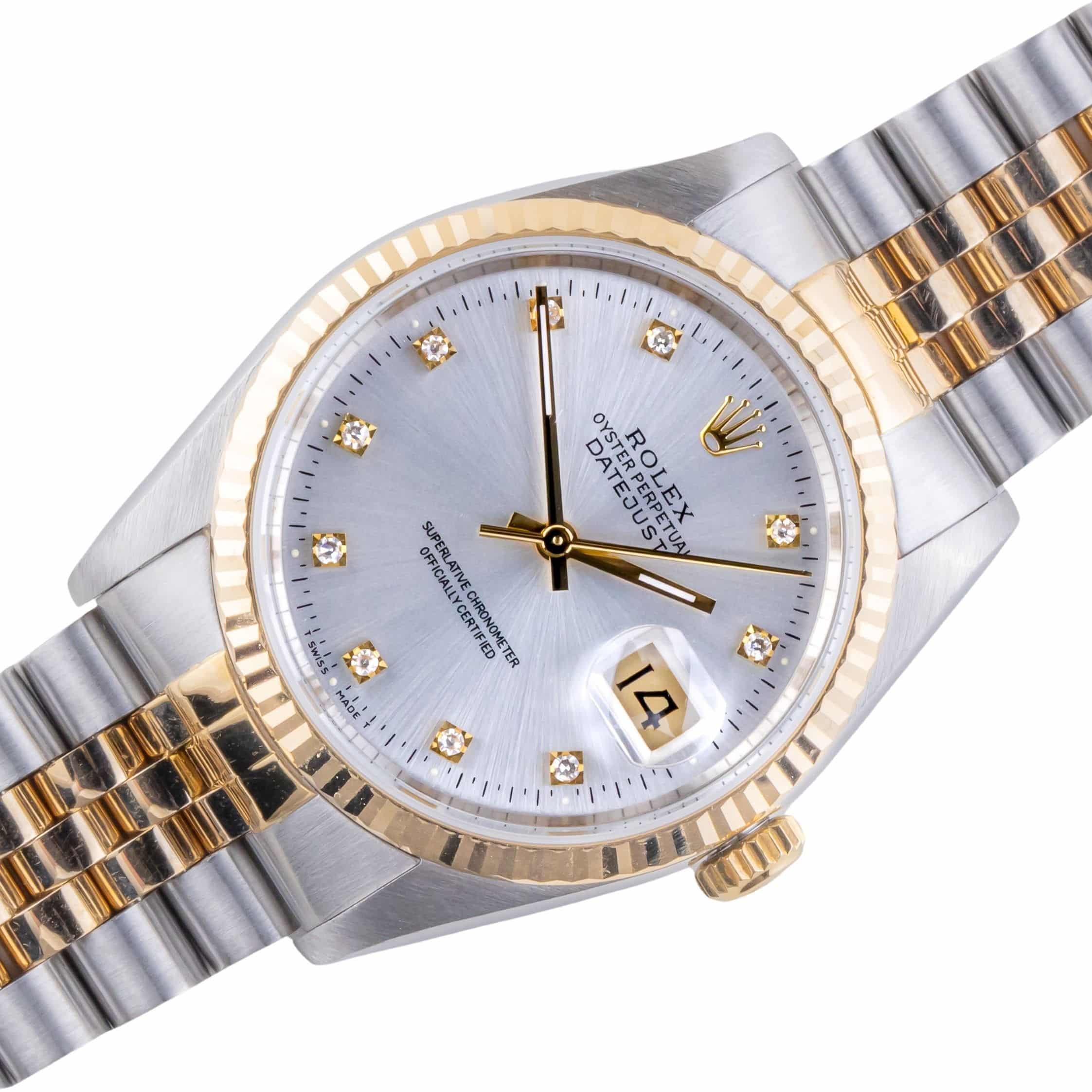 Rolex Oyster Perpetual Datejust Silver 16233 1991 (Vollständiger Satz) 1 rolex-datejust-16233-72