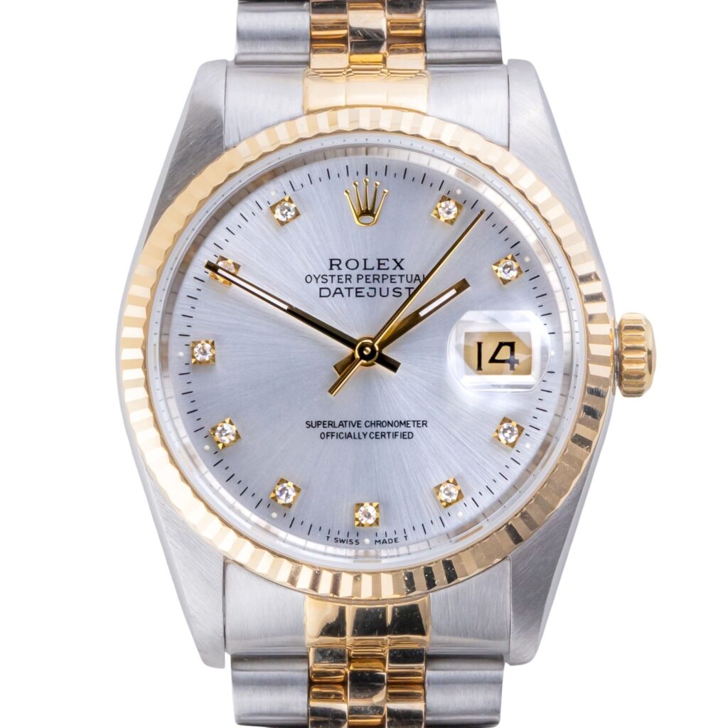 Rolex Oyster Perpetual Datejust Silver 16233 1991 (Vollständiger Satz) 10 2E0B8880 1CG 3M Langedyk Vintage Watches