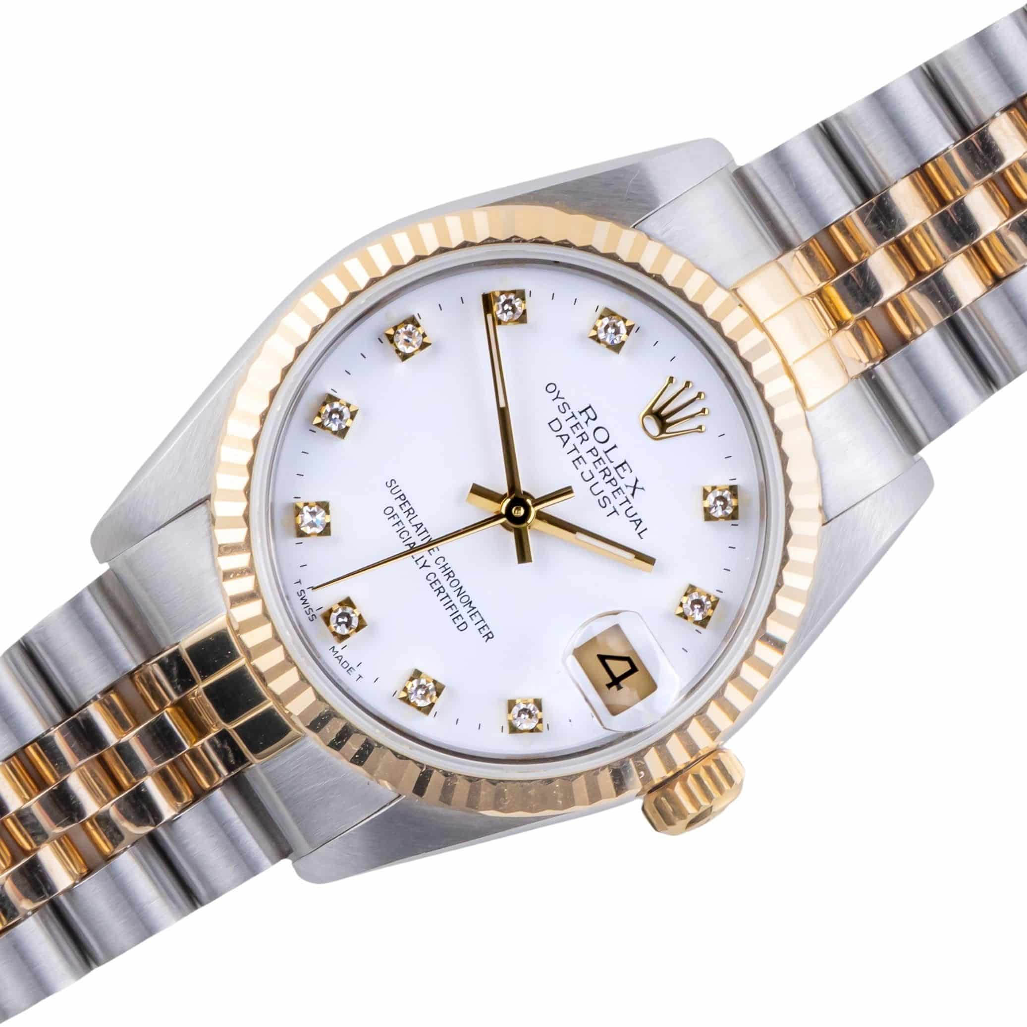 Rolex Oyster Perpetual Datejust Mid-Size White Diamond 68273 1986 (Vollständiger Satz) 1 rolex-datejust-mid-size-68273-13