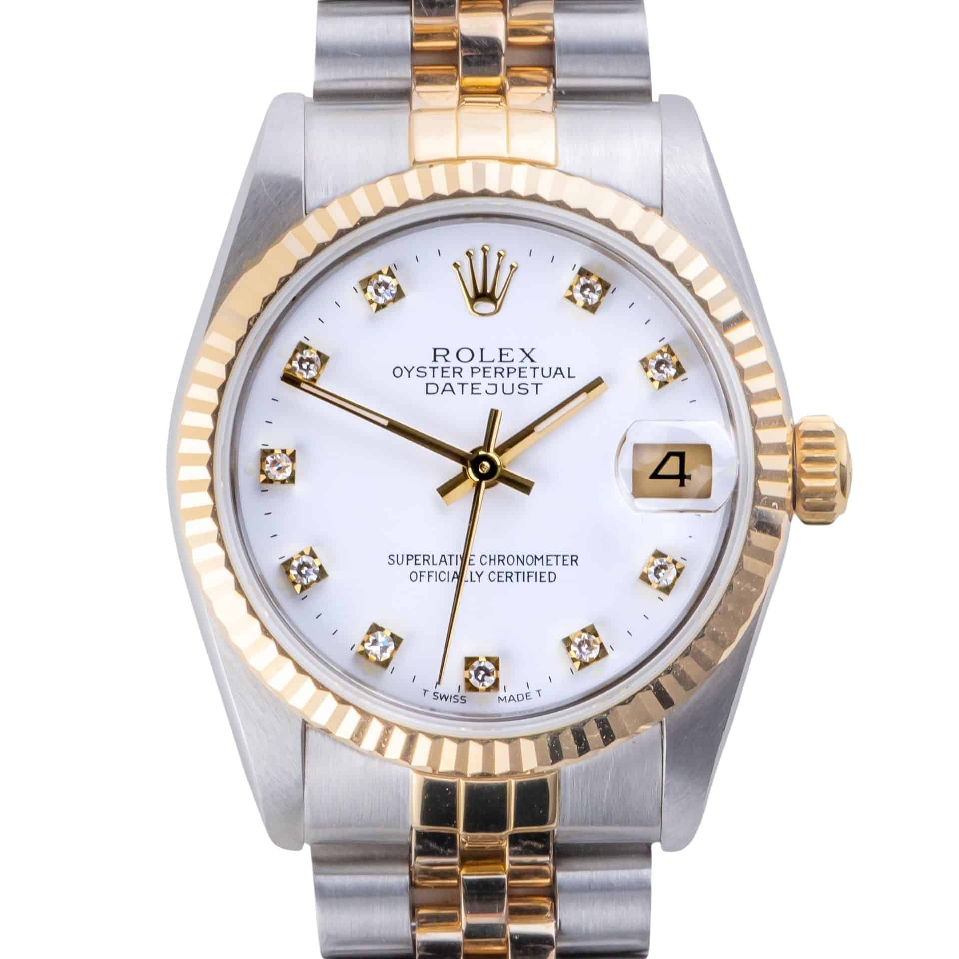 Rolex Oyster Perpetual Datejust Mid-Size White Diamond 68273 1986 (Vollständiger Satz) 3 Rolex Oyster Perpetual Datejust Mid-Size White Diamond 68273 1986 (Vollständiger Satz) – Bild 3