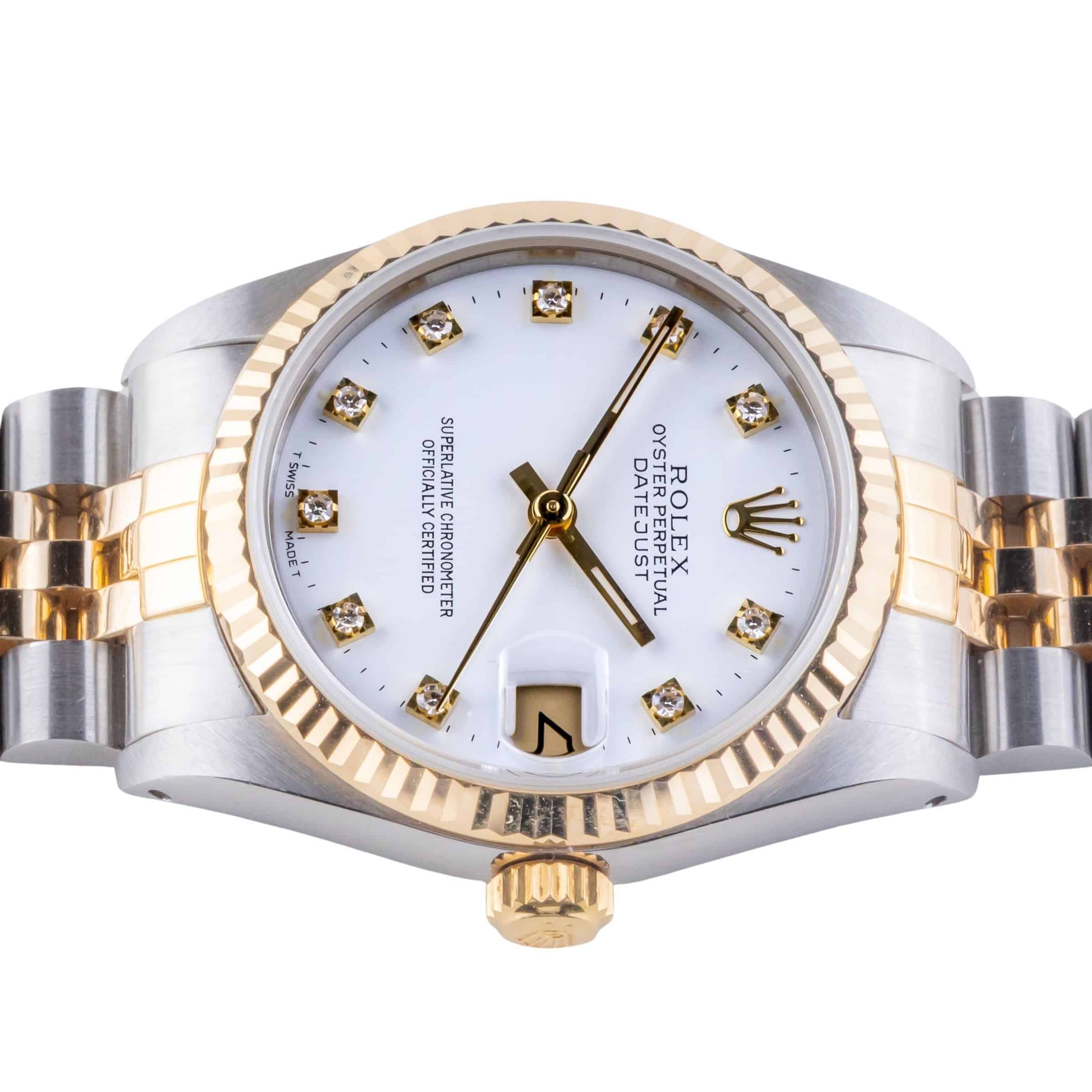 Rolex Oyster Perpetual Datejust Mid-Size White Diamond 68273 1986 (Vollständiger Satz) 6 Rolex Oyster Perpetual Datejust Mid-Size White Diamond 68273 1986 (Vollständiger Satz) – Bild 6