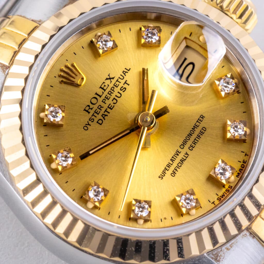 Alternative view of Rolex Lady-Datejust Champagne Diamond 69173 1990 (Volledige Set)