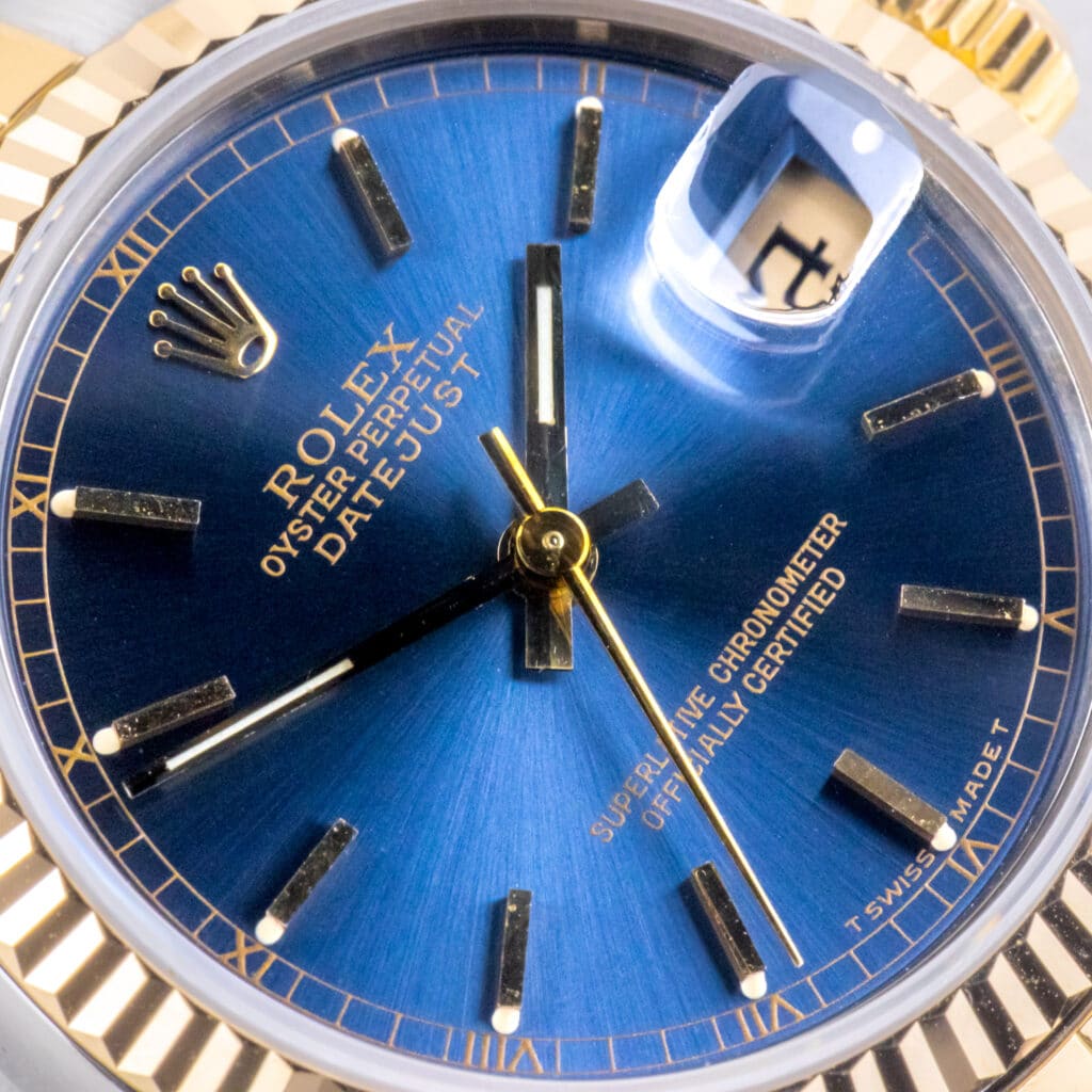 Alternative view of Rolex Oyster Perpetual Datejust Mid-Size Blue 68273 1989 (Volledige set)