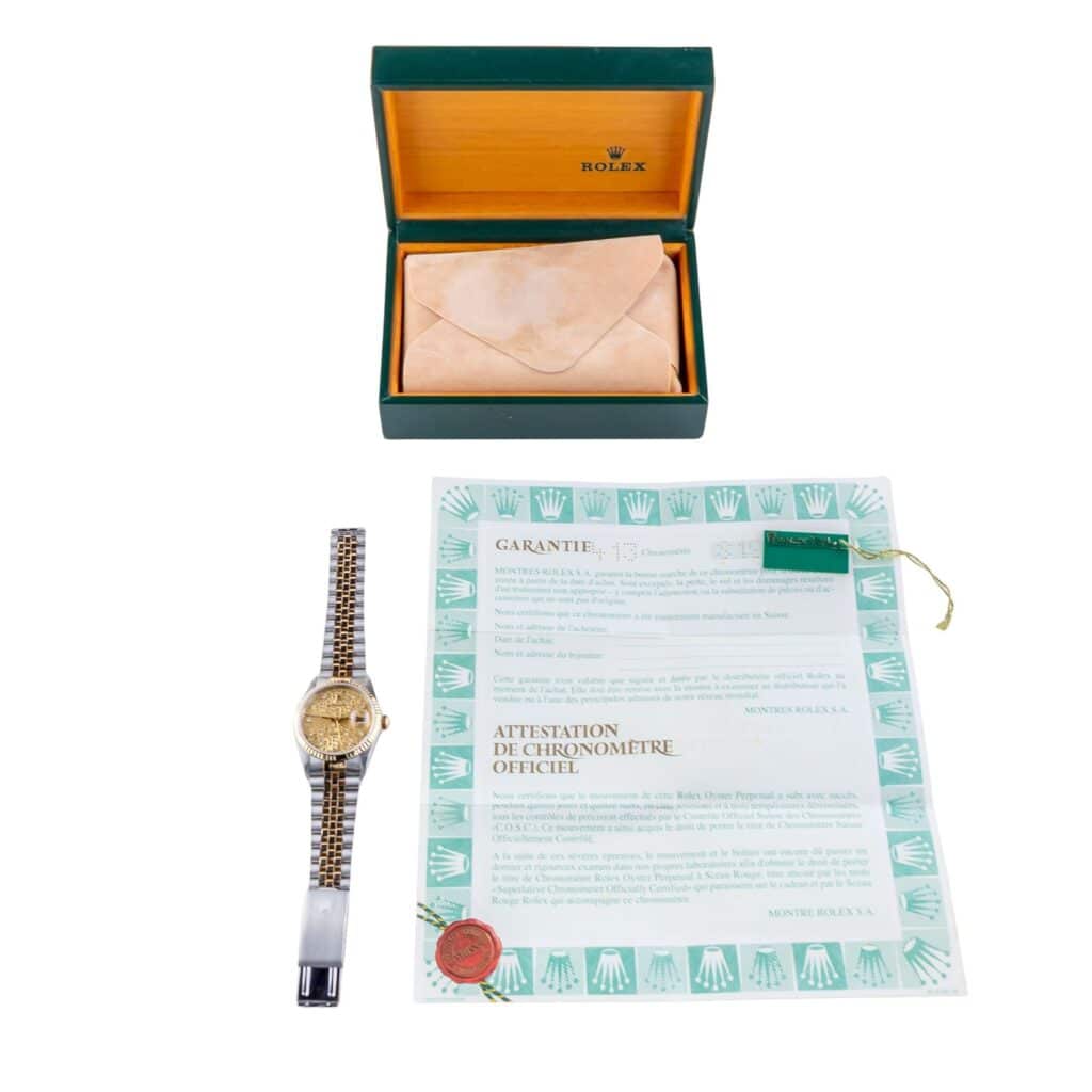 Rolex Oyster Perpetual Datejust Champagne 16233 1993 (Vollständiger Satz) 15 2E0B9370 1CG 3M Langedyk Vintage Watches