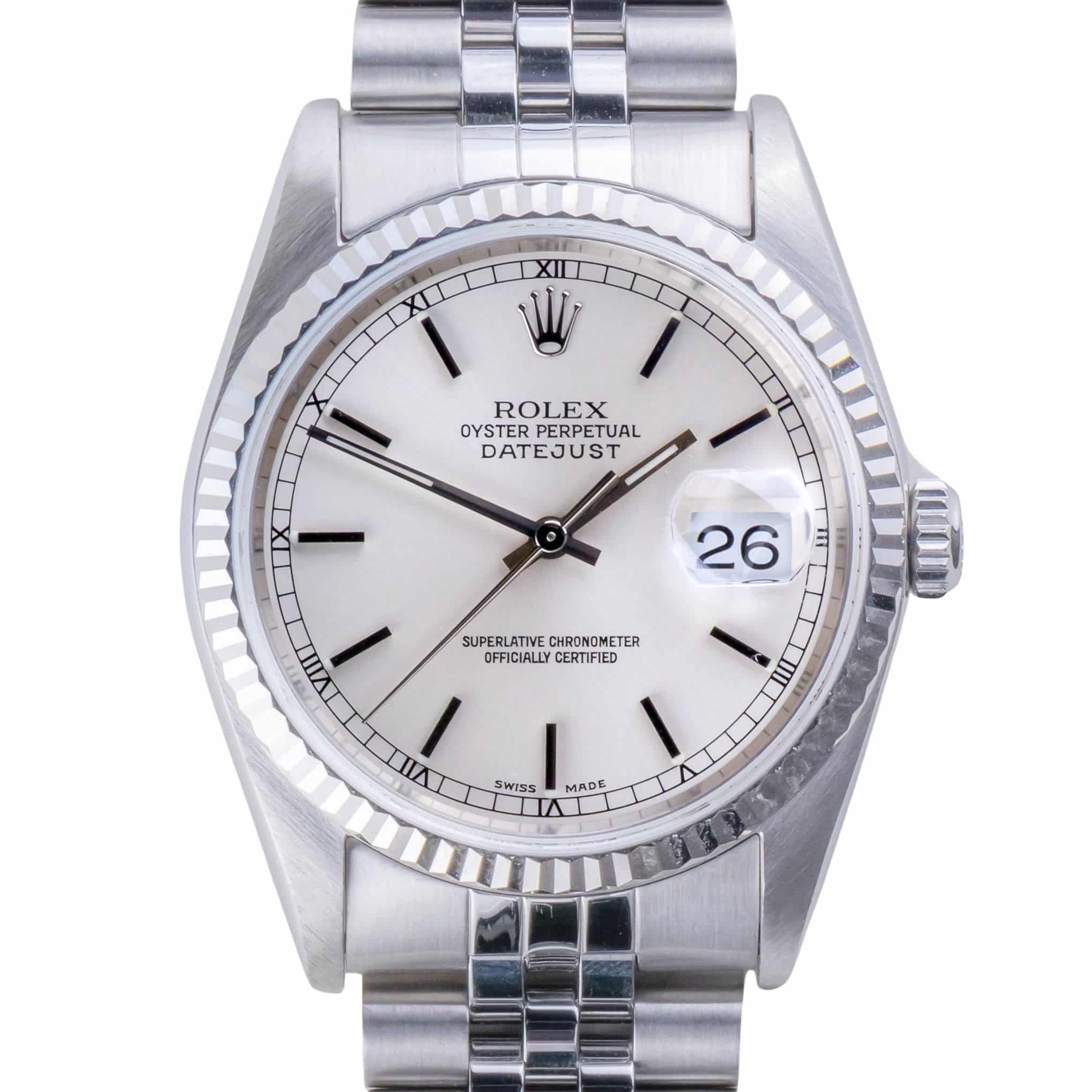 Rolex Oyster Perpetual Datejust Silver 16234 1991 (Full Set) 3 2E0B9523 1CG 3M