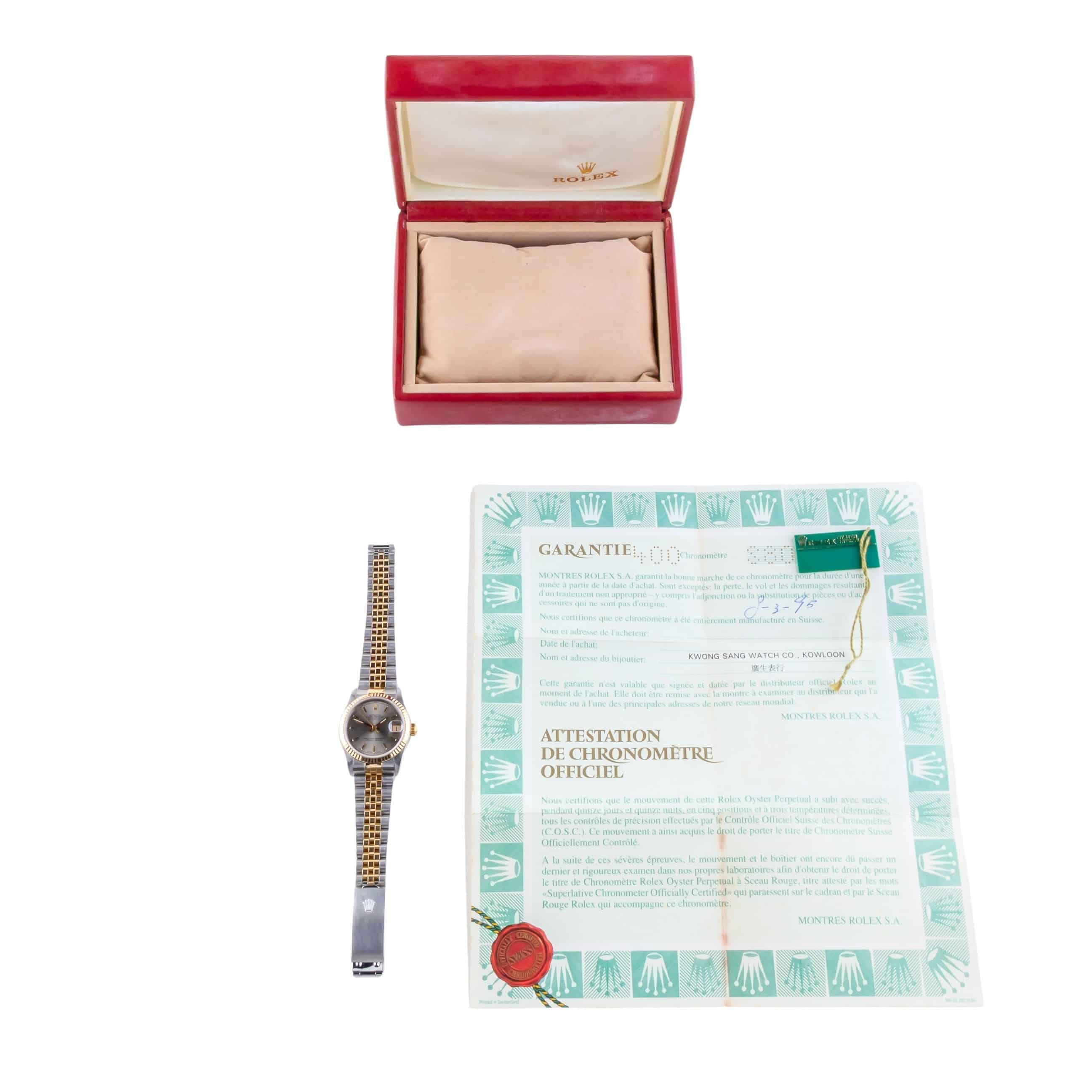 Rolex Oyster Perpetual Datejust Mid-Size Grey 68273 1993 (Volledige set) 8 Rolex Oyster Perpetual Datejust Mid-Size Grey 68273 1993 (Volledige set) - Afbeelding 8