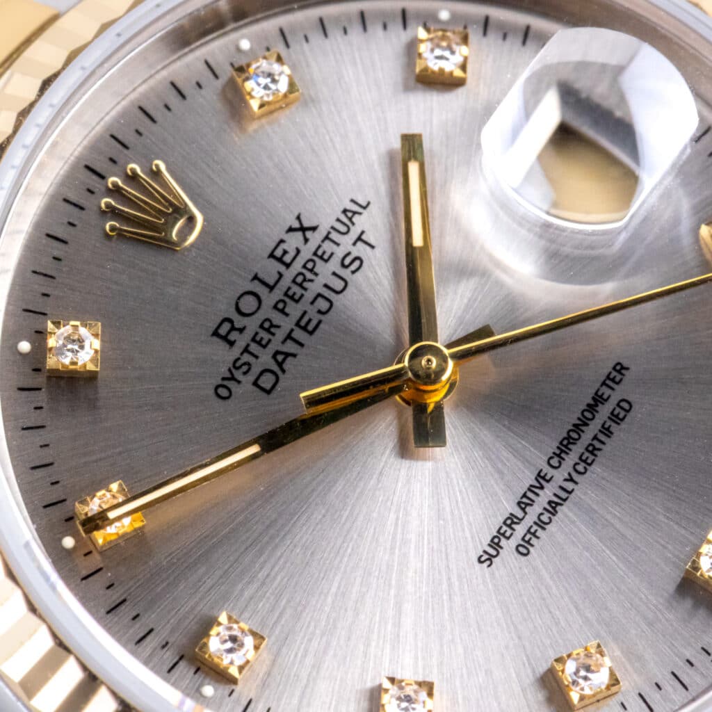 Alternative view of Rolex Oyster Perpetual Datejust Grey Diamond 16233 1990 (Volledige Set)
