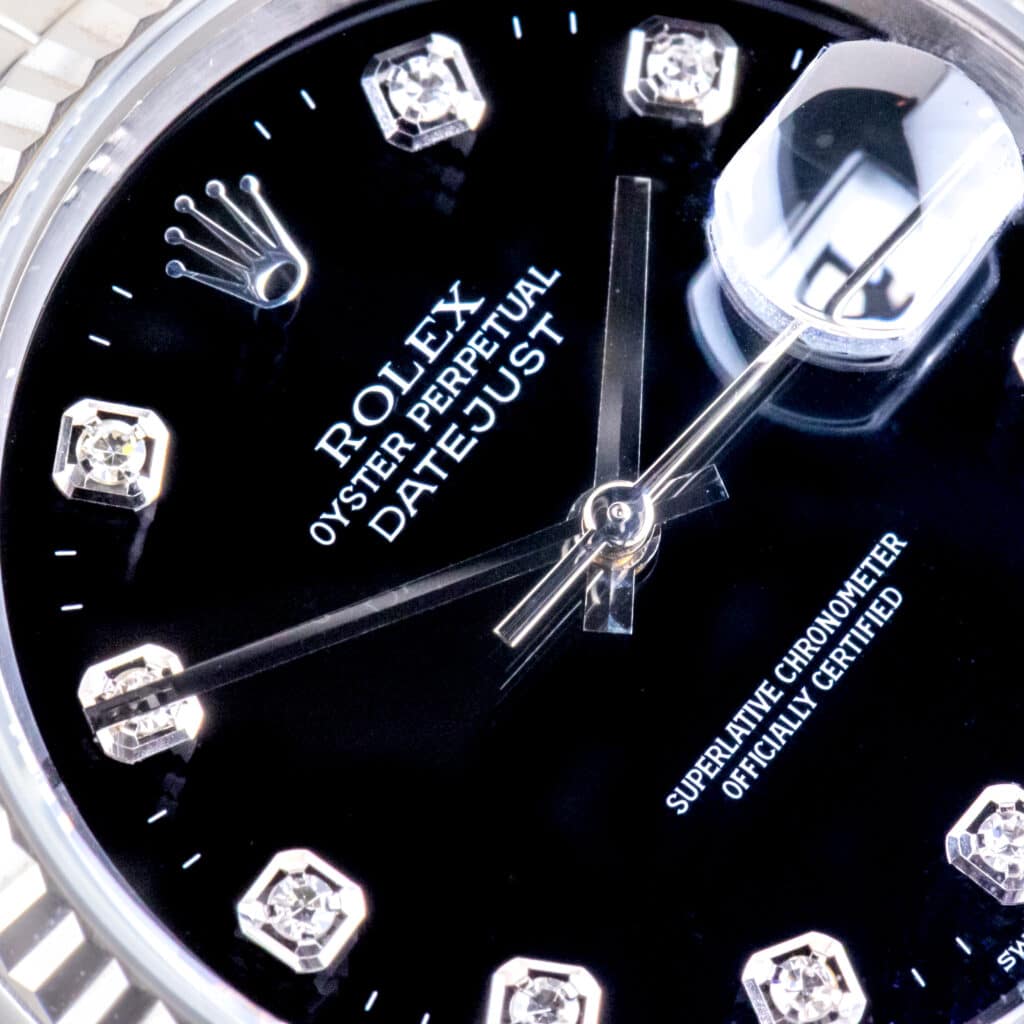 Alternative view of Rolex Oyster Perpetual Datejust Black Diamond 16234 1999 (Vollständiger Satz)